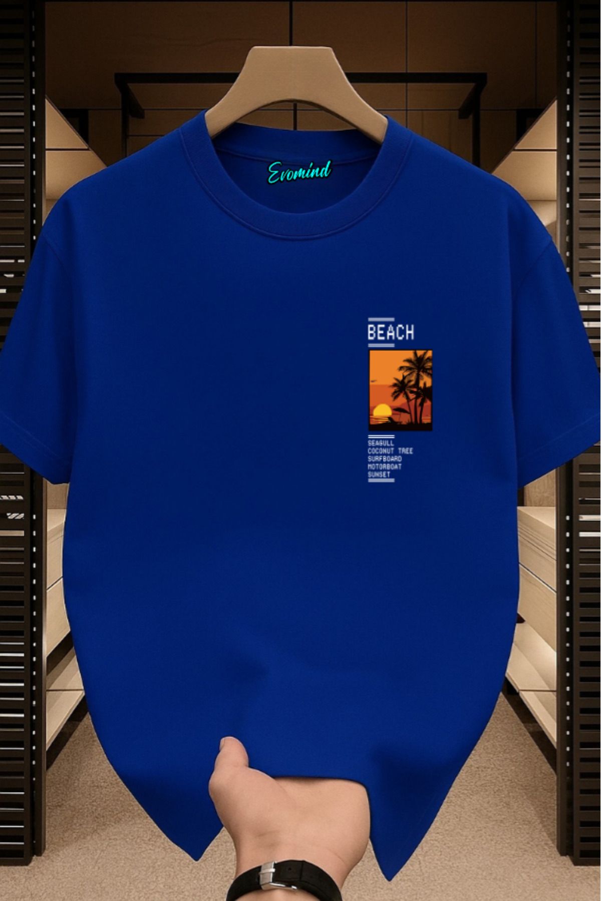 Evomind Beach Baskılı Unisex T-shirt