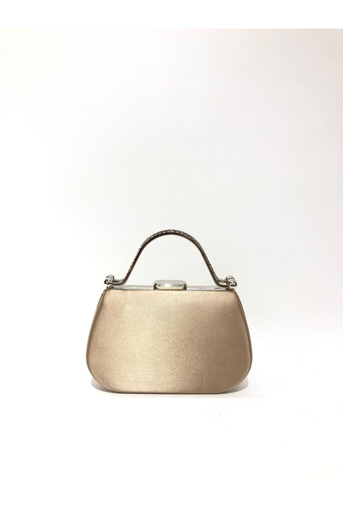 womenacs Nude Renk Elde Tutma Aksesuarlı Abiye Clutch Portföy Düğün Nişan Kına Kadın Gece Çantası (askılı)