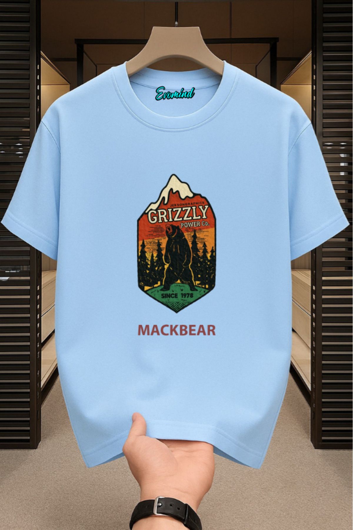 Evomind Mackbear Baskılı Unisex T-shirt