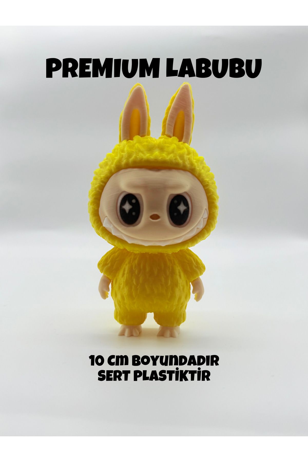 ThreeDesignStore Labubu Figür Oyuncak 10 Cm Sert Plastik Sarı Hareketli
