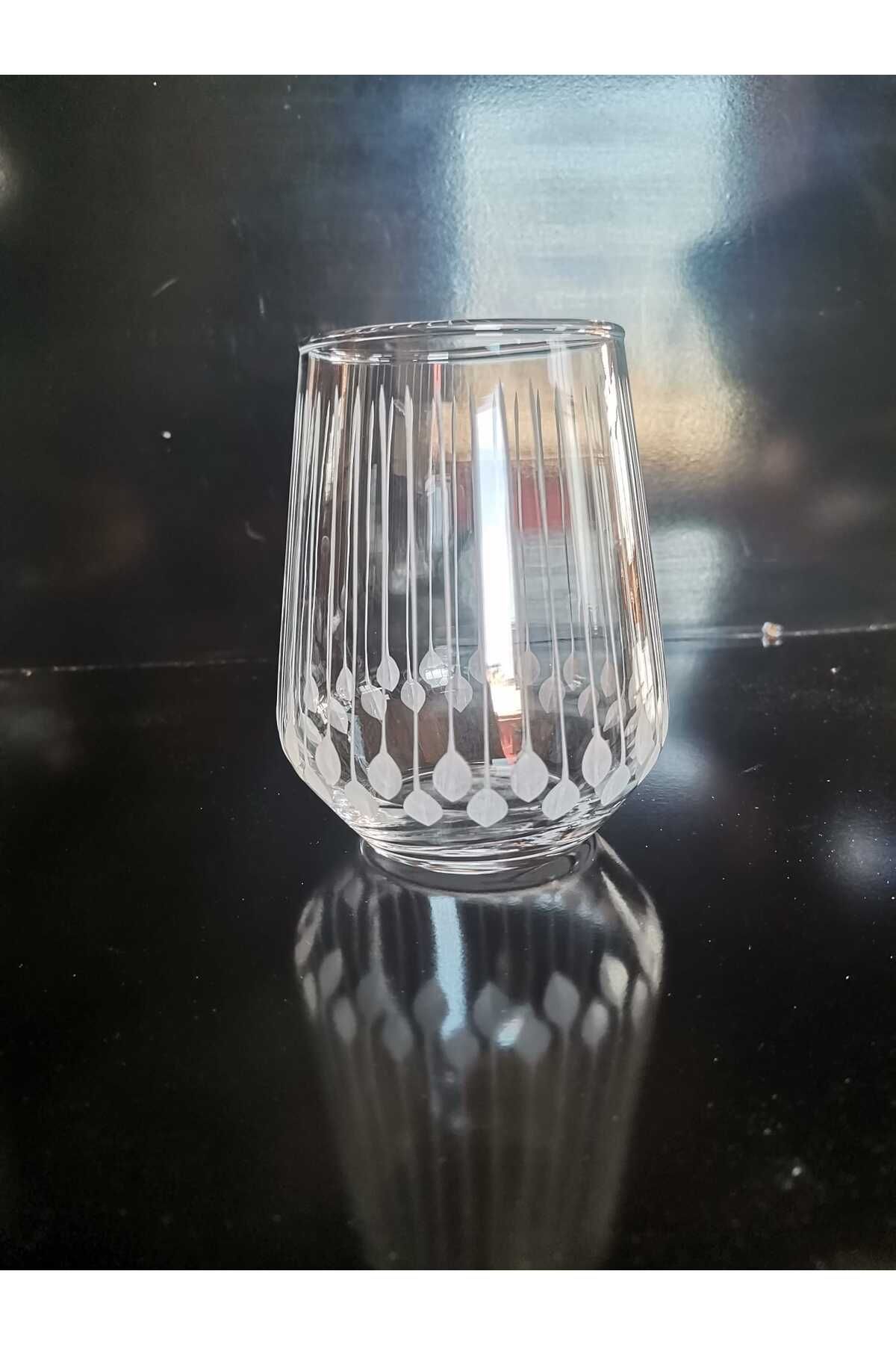 Paşabahçe 6 adet 425 ml Yağmur desen kristal işleme meşrubat bardağı