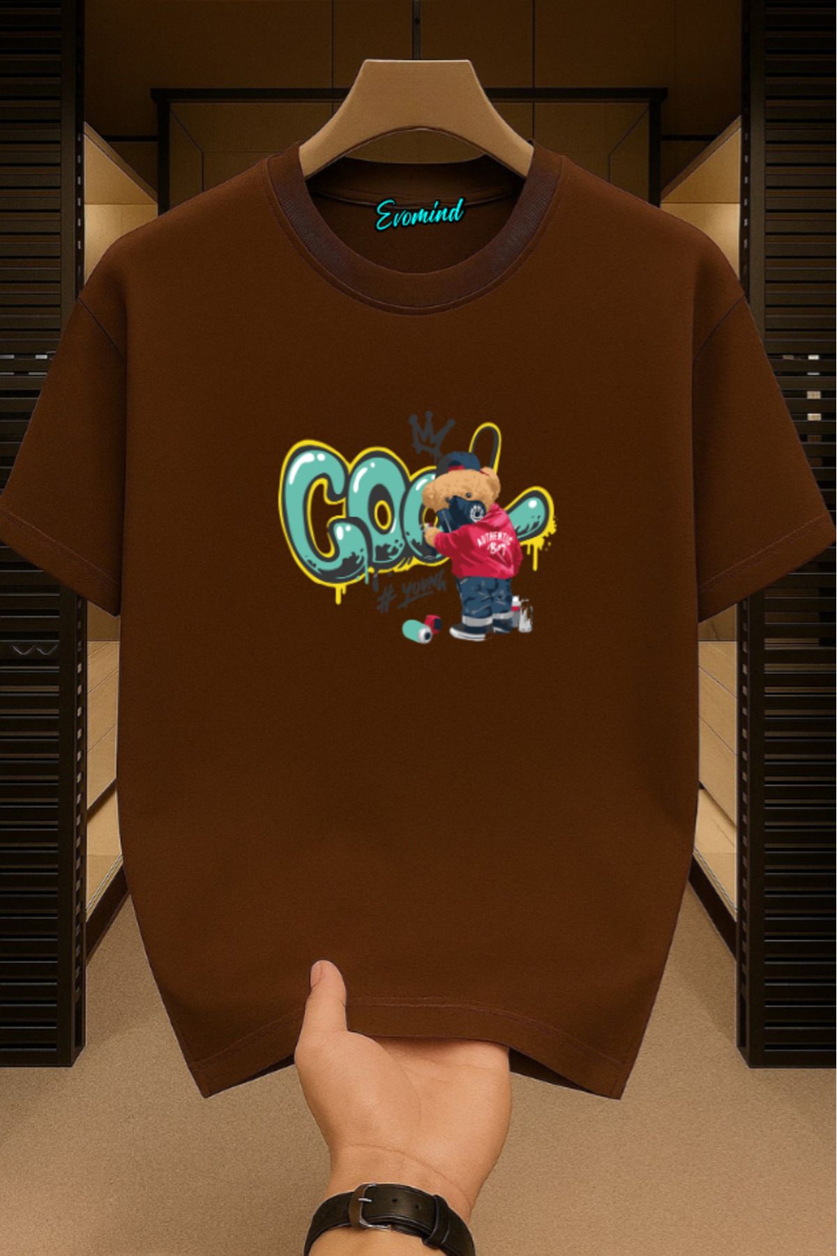 Evomind Cool Ayı Baskılı Unisex T-shirt