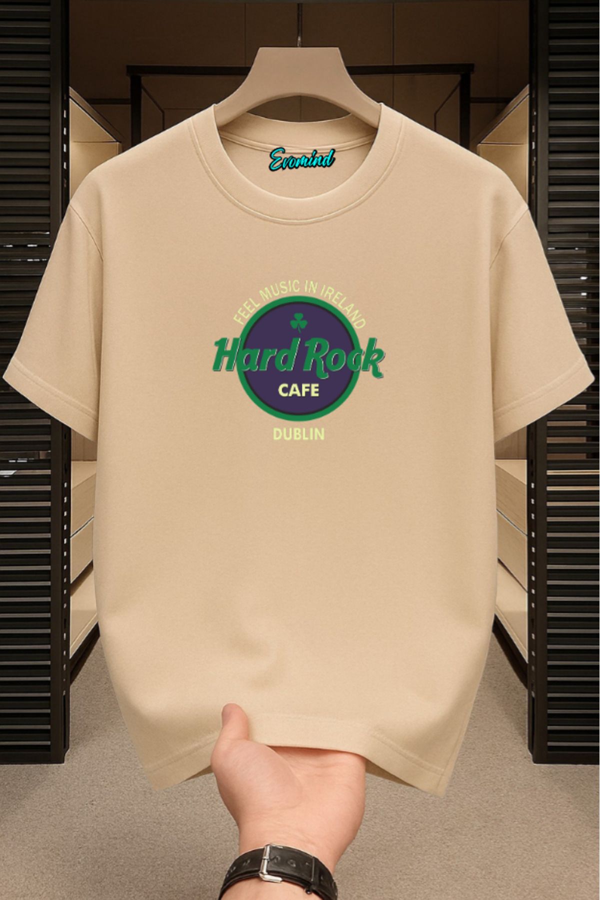 Evomind Hard Rock Baskılı Unisex T-shirt
