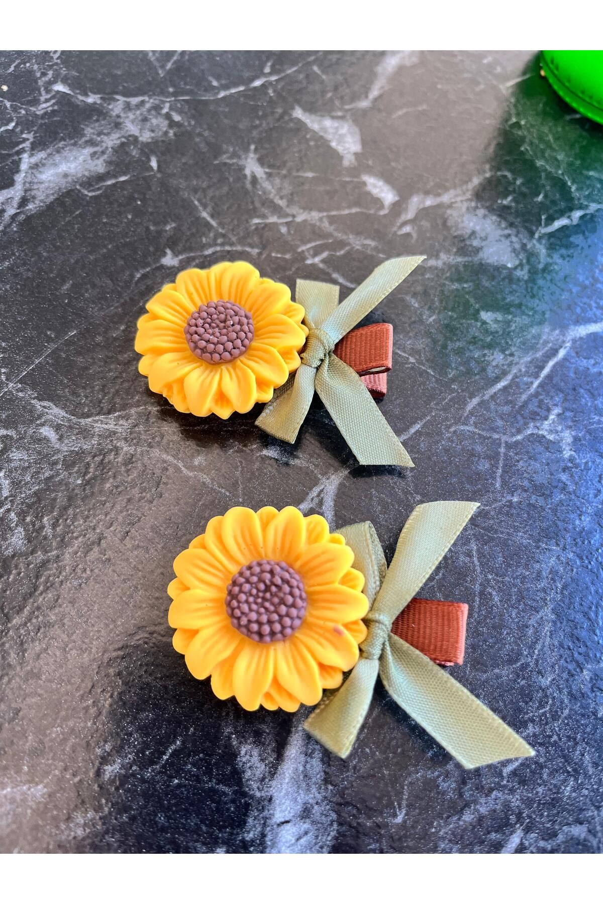 EMKSHOP AYÇİÇEĞİ FİGÜRLÜ ZARİF ÇİFT PENS TOKA
