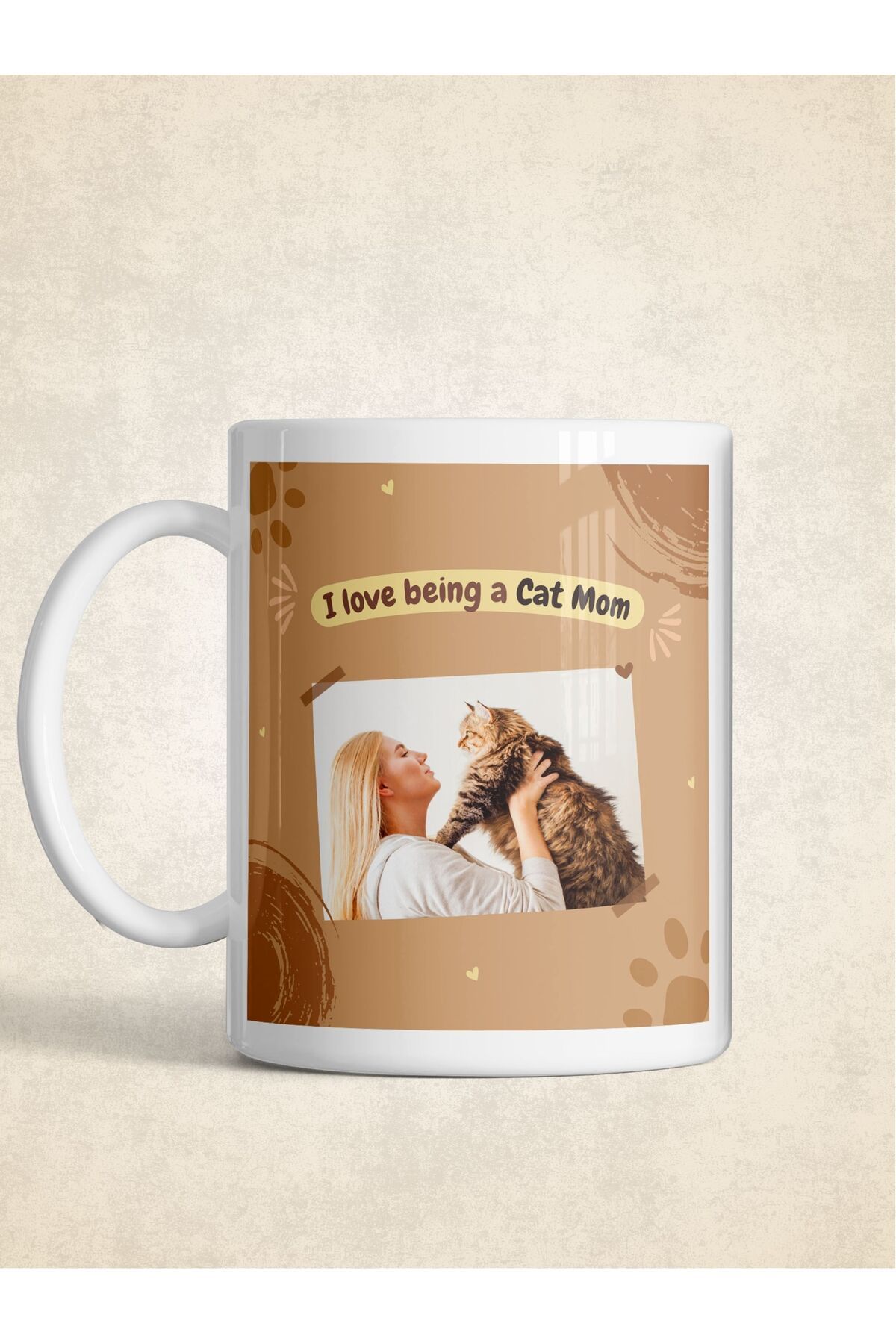kuphane Kedi Temalı Kişiye Özel Kupa | Fotoğraflı Hediyelik Kupa | Cat Mom & Cat Dad Koleksiyonu
