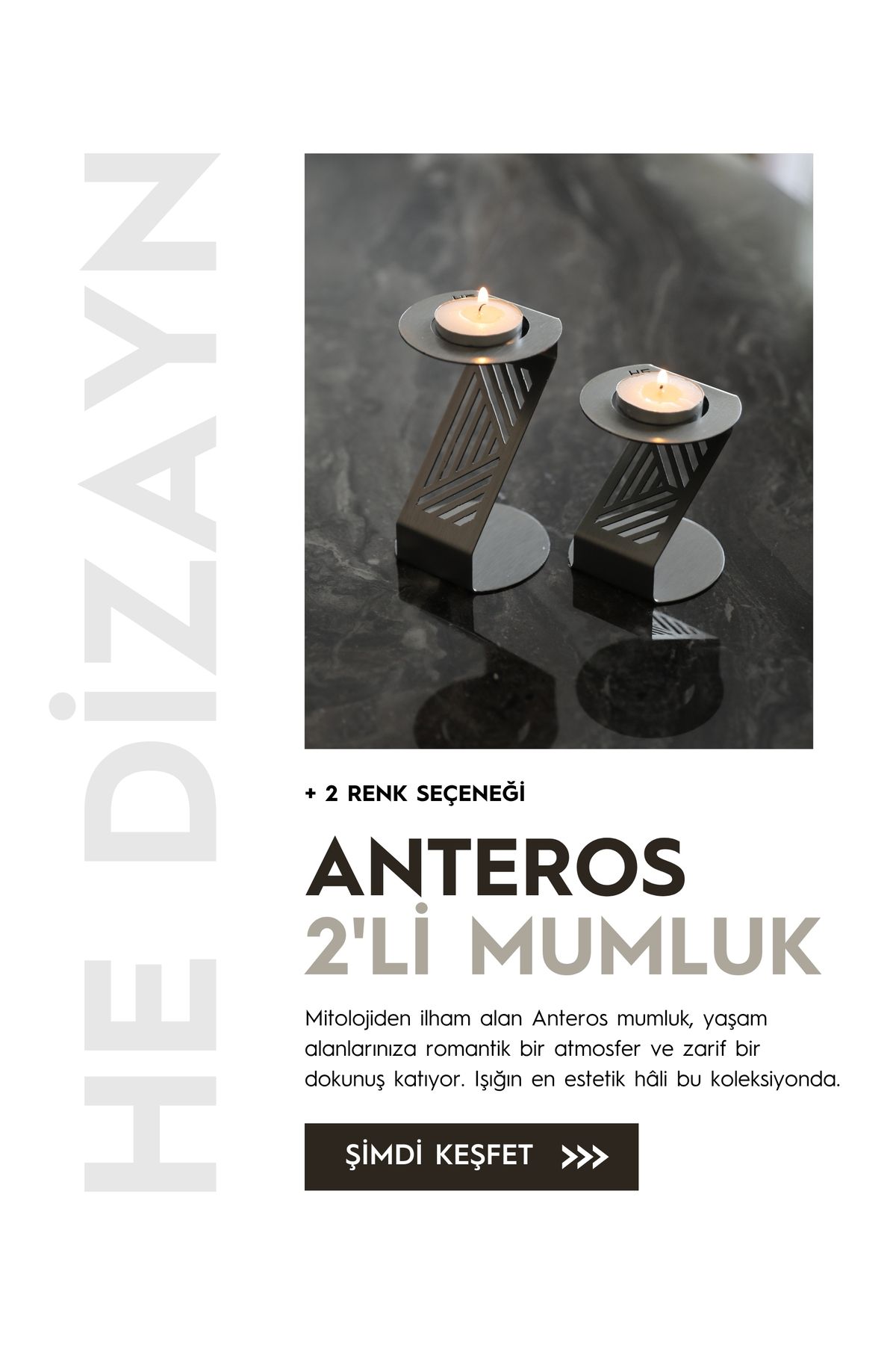 hemetalaksesuar ANTEROS 2'li Mumluk Seti