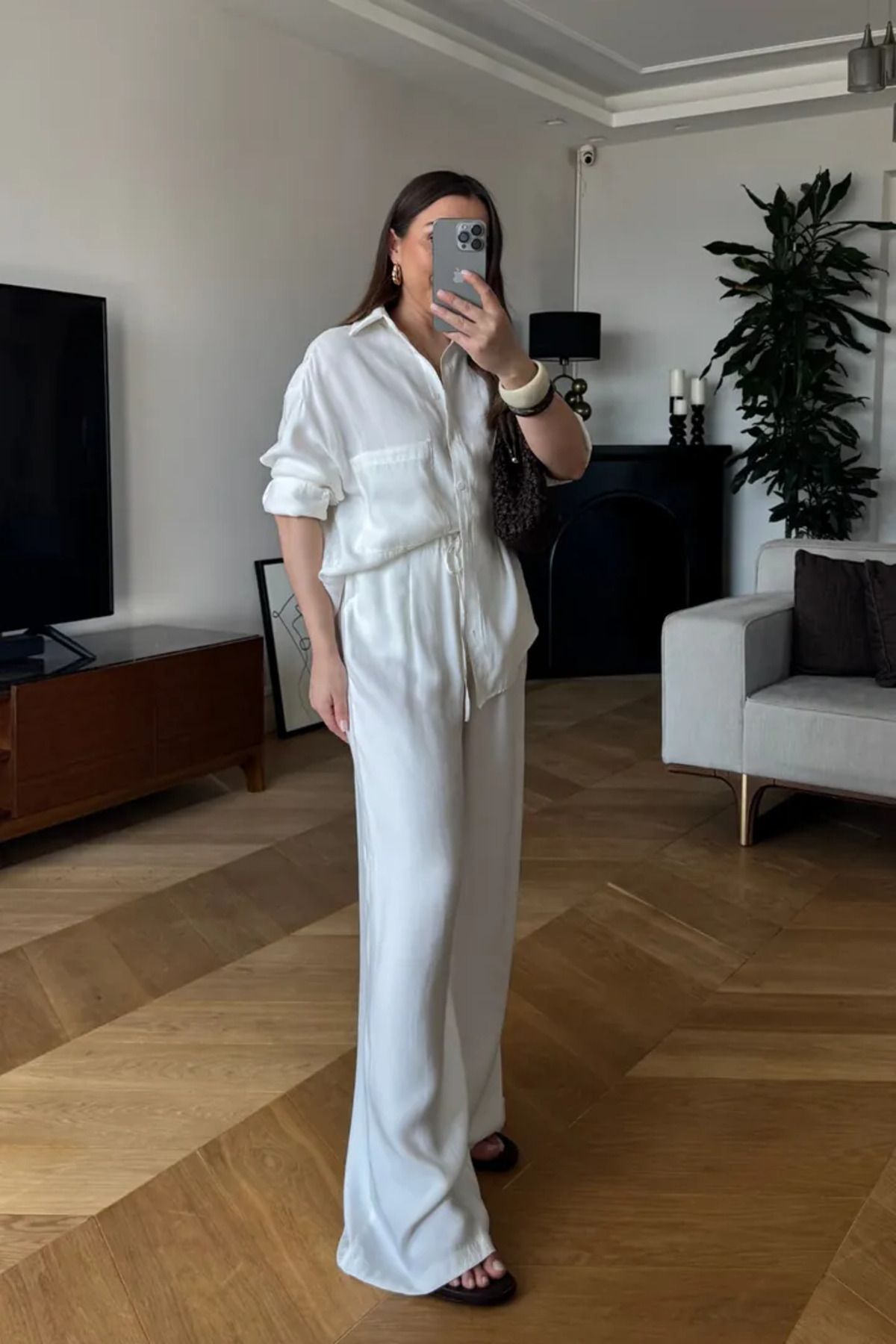 Tuba Butik-Cotton Shirt Pants Women's Set 4