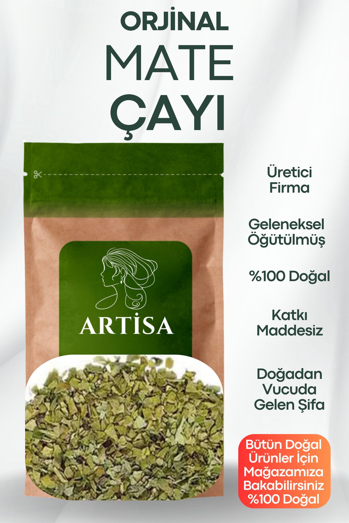 Artisa Doğal Mate Çayı 50 gr ( Taze Mahsül, Katkısız, Ekonomik )