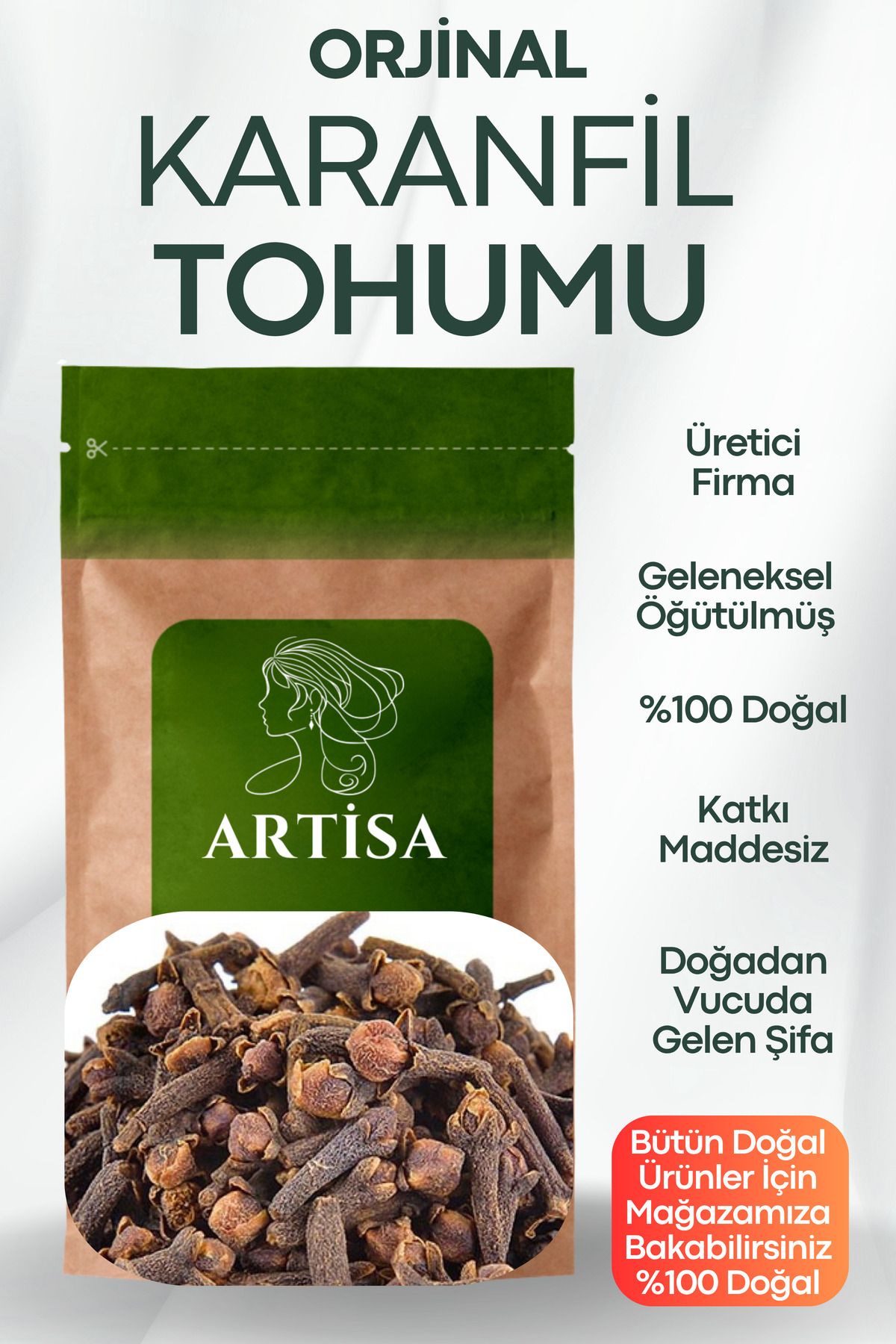 Artisa Doğal Karanfil Tohumu 200 gr ( Taze Mahsül, Katkısız, Ekonomik )