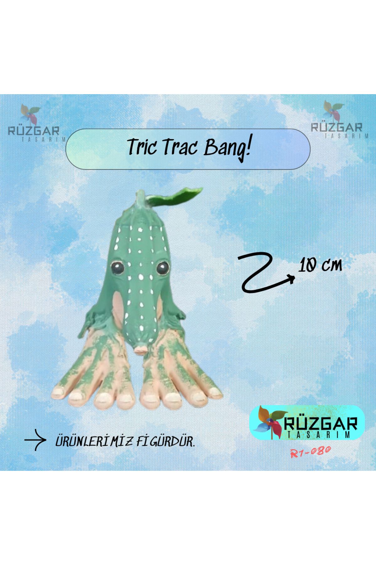 Rüzgar Tasarım Tric Trac Bang Tung Tung Sahur Karakteri 10 Cm Figür