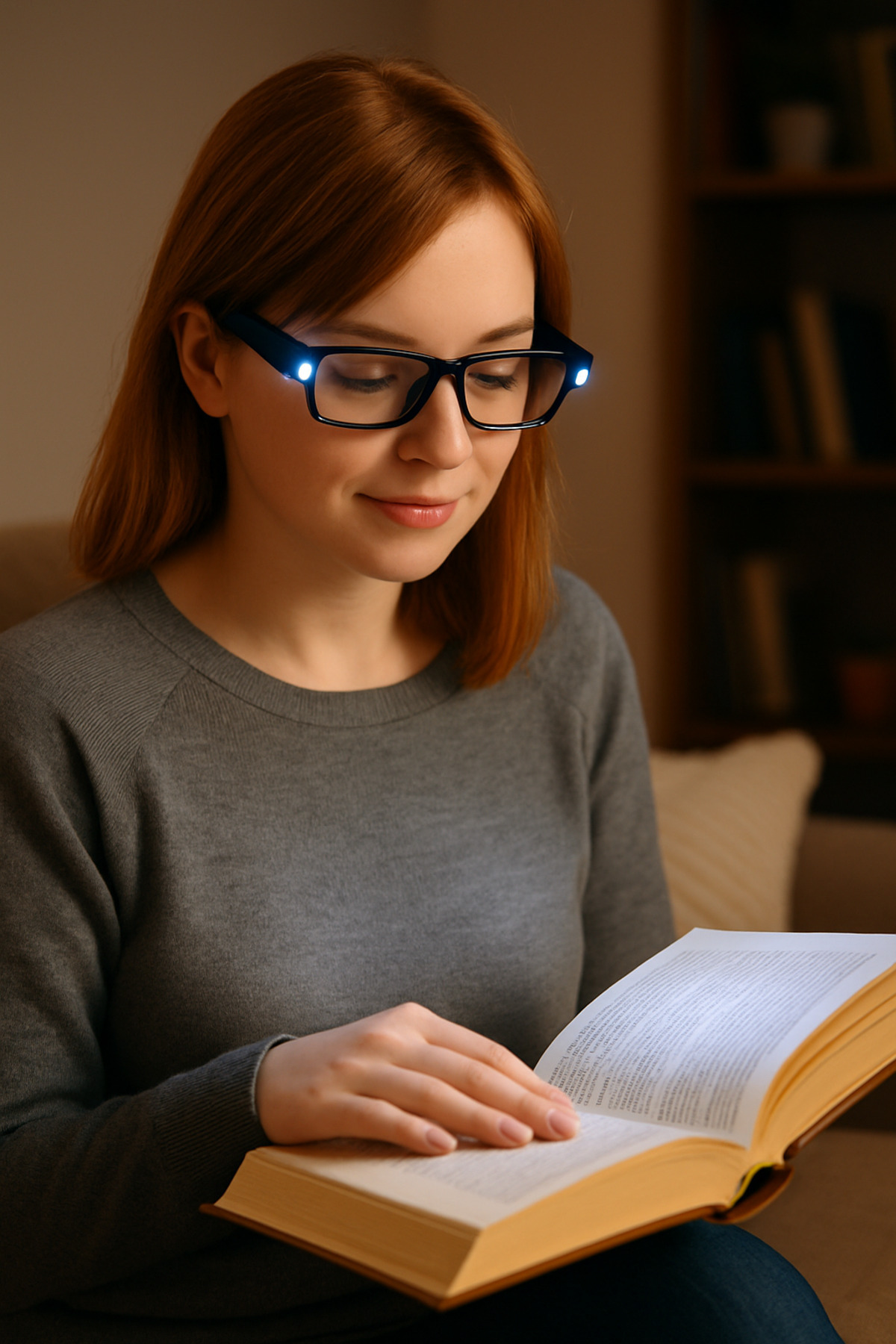 MİNGODAN 1 Adet Led Işıklı Okuma Gözlüğü - Karanlıkta Kitap Okuma, Pilli , Hafif Ve Ergonomik Tasarım