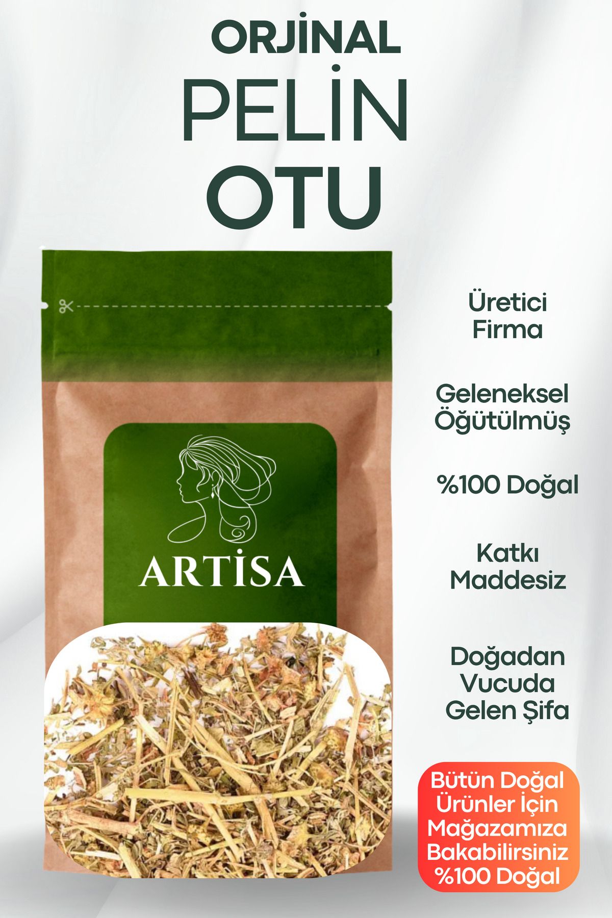 Artisa Doğal Pelin Otu 500 gr ( Taze Mahsül, Katkısız, Ekonomik )
