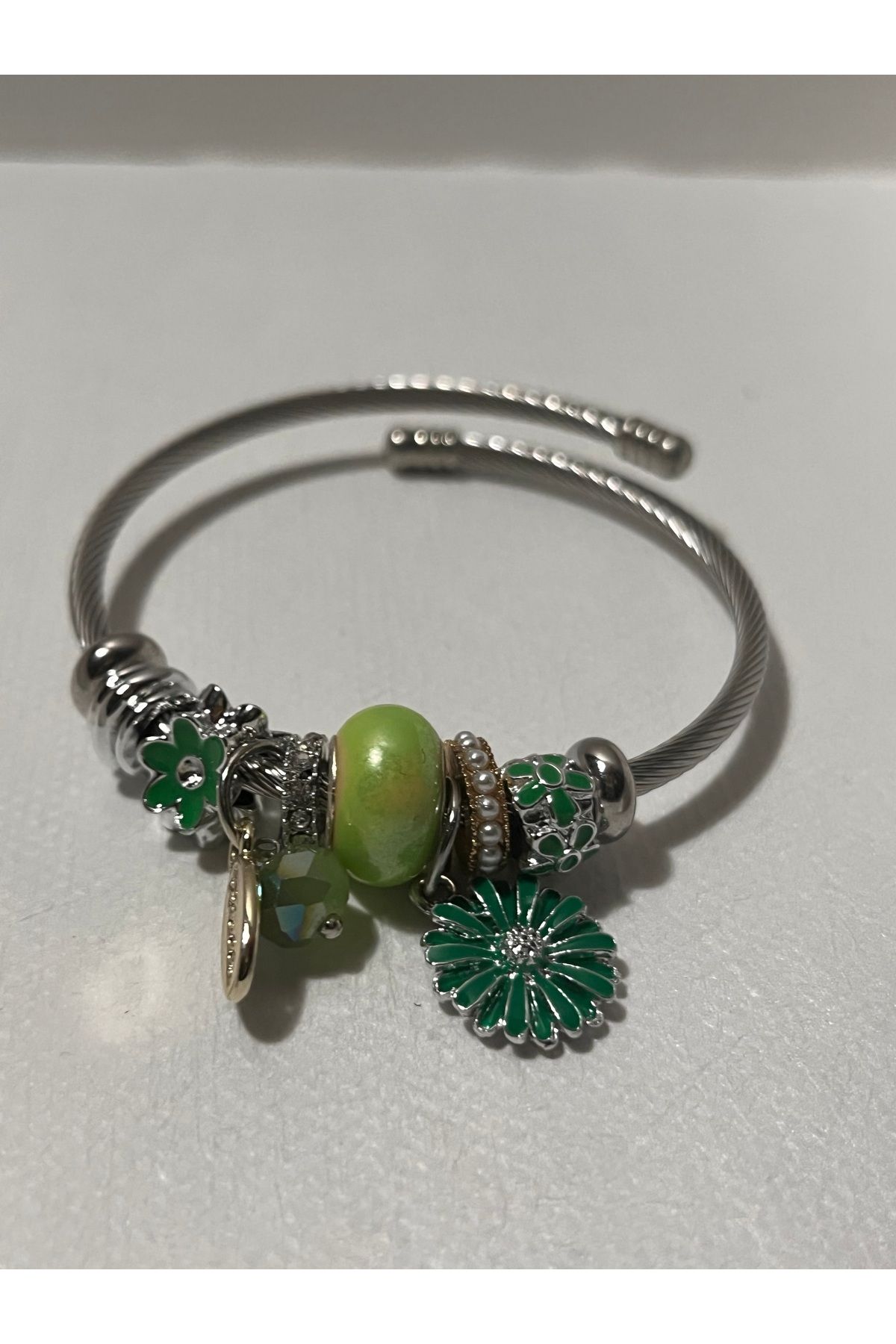 peracostore Gümüş Renkli Detaylı Charm Bileklik