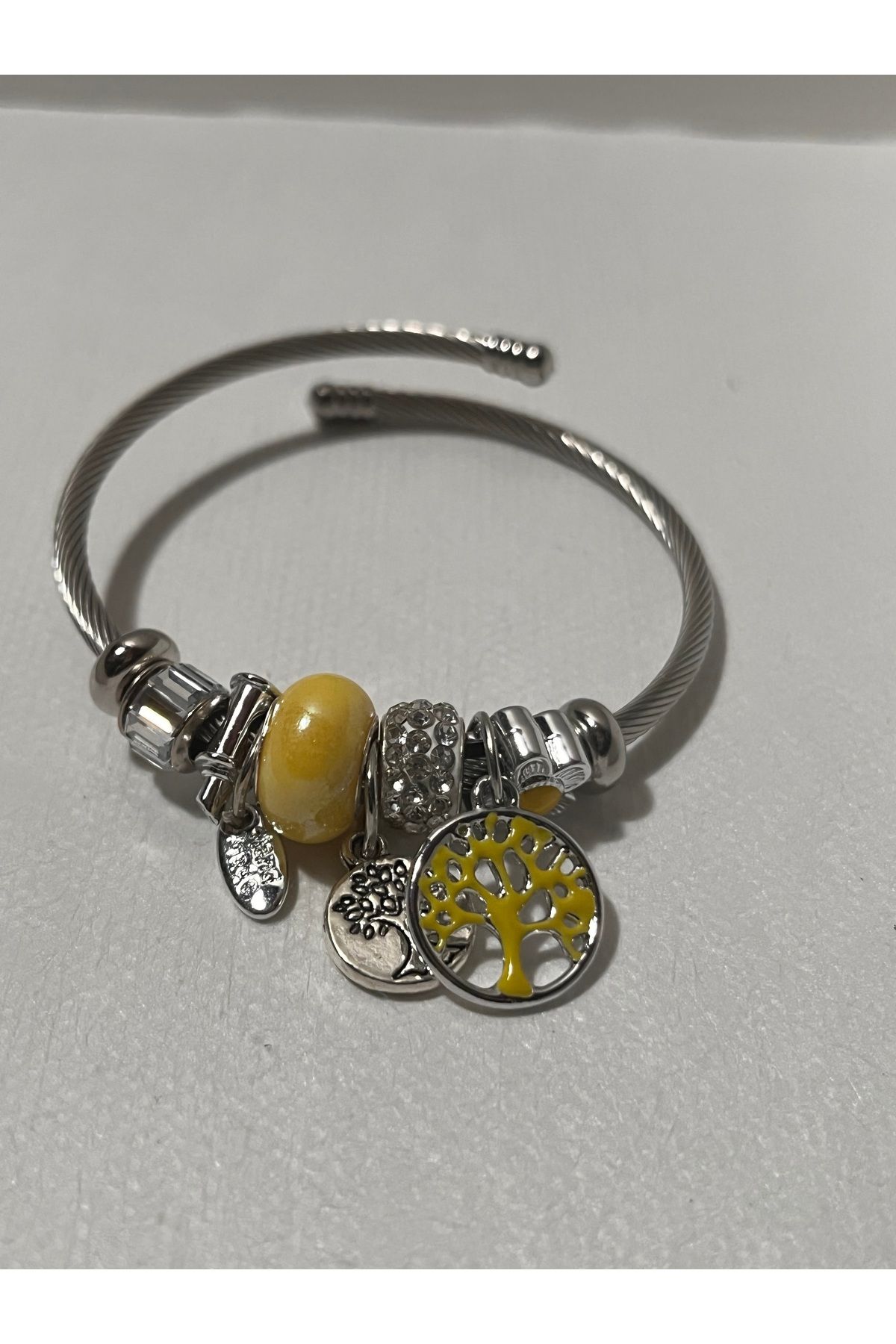 peracostore Gümüş Renkli Detaylı Charm Bileklik