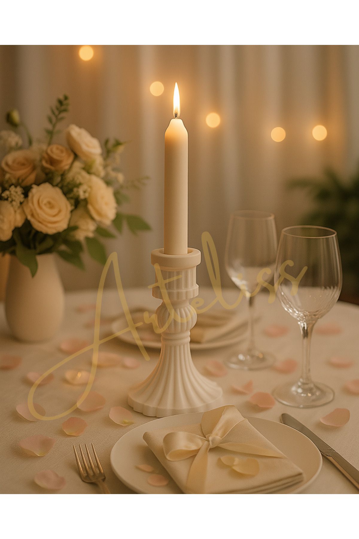 Arteliss Avrupai Tasarım Romantik Tekli Şamdan İskandinav Tarz