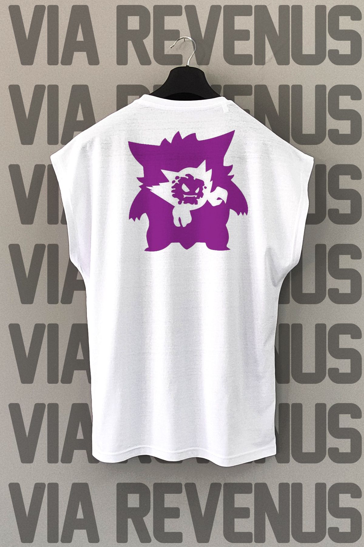 Vordevia Gengar Sırt Baskılı Sıfır Kollu Bisiklet Yaka Spor Tshirt
