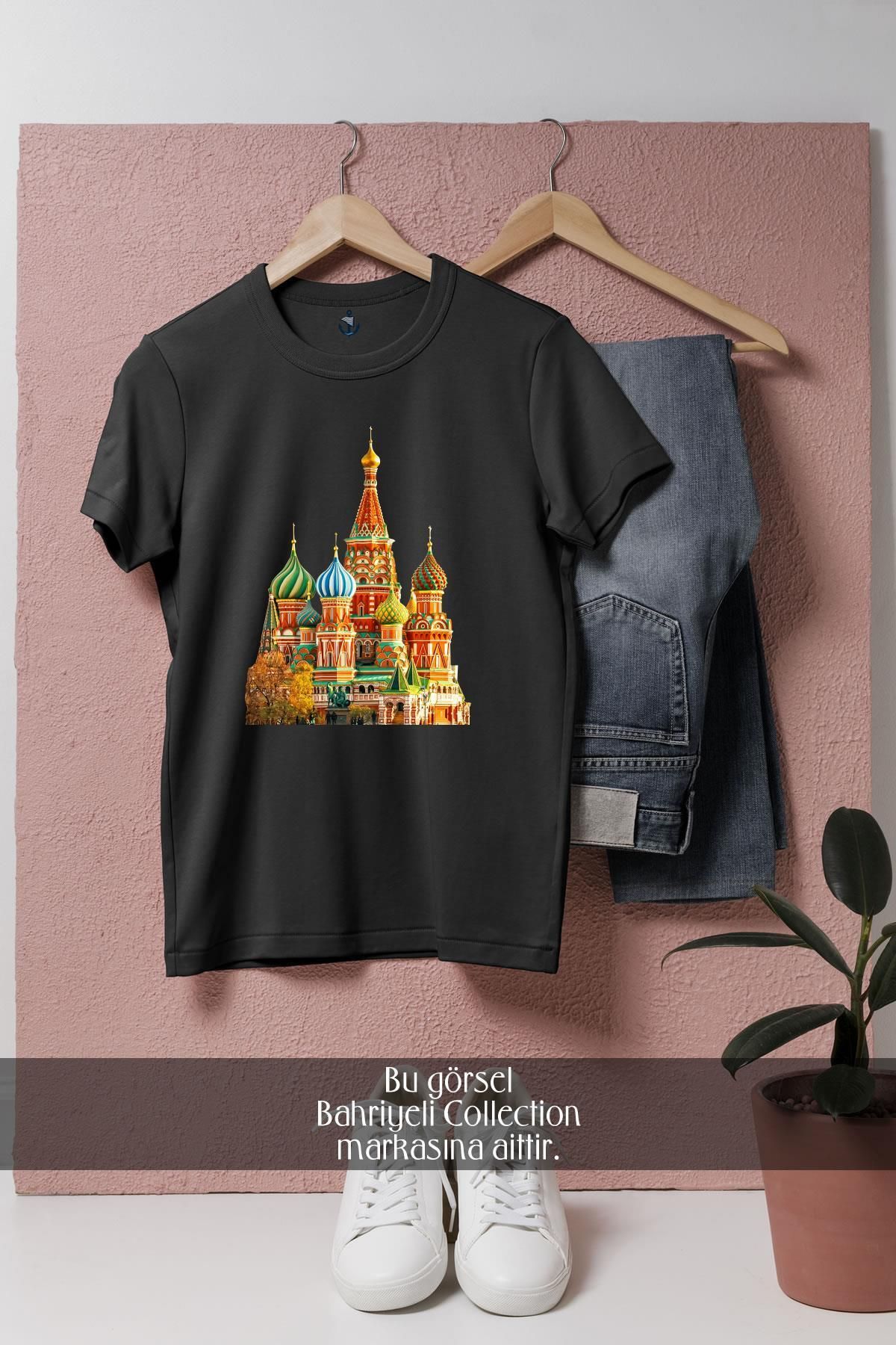 Bahriyeli Collection Oversize Pedro Gavidia Moscow Cathedral Tasarımlı Unisex T-Shirt