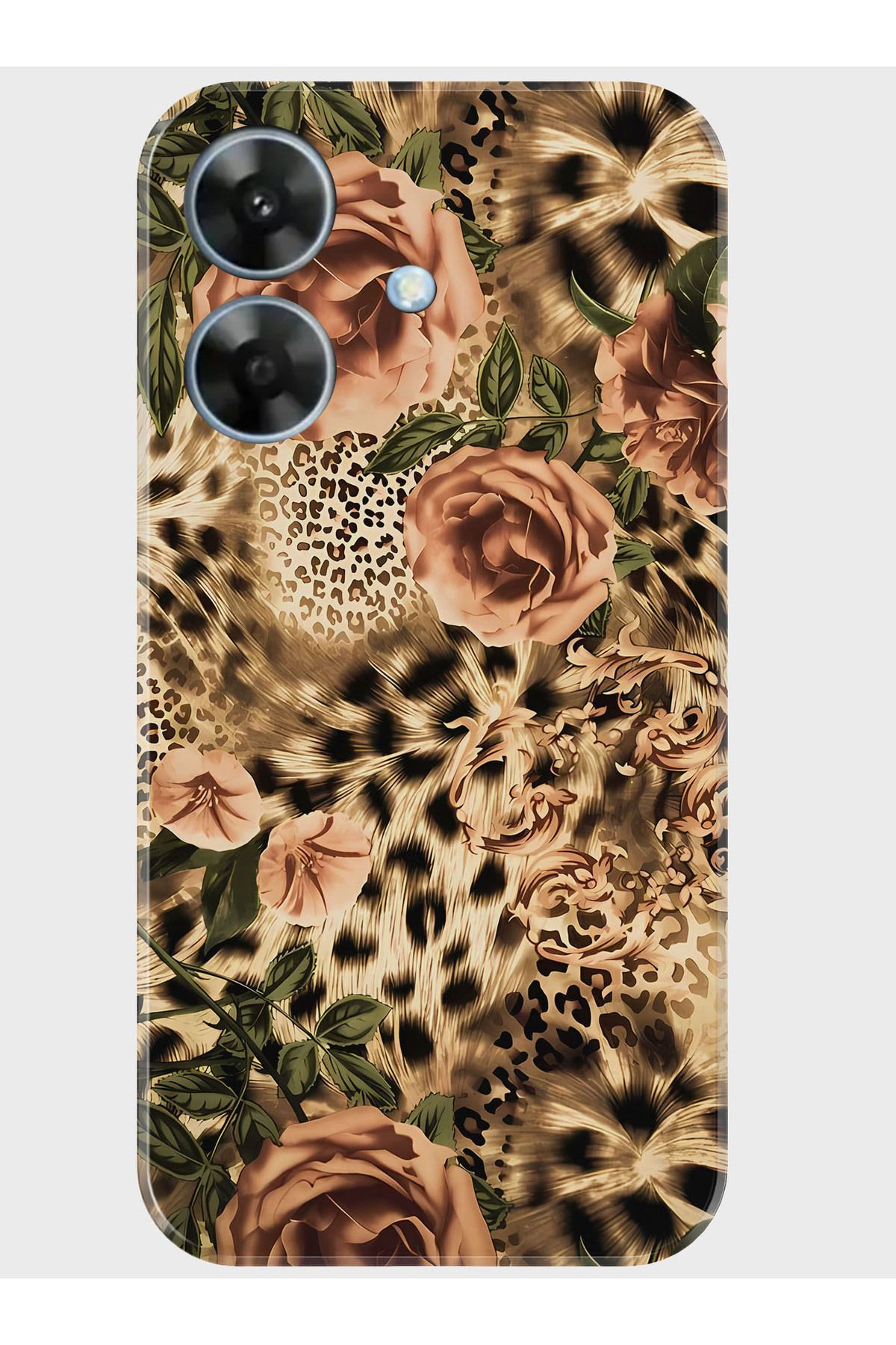 Activist Realme Note 60 Kılıf Baskılı Silikon Kapak - leopar_gül