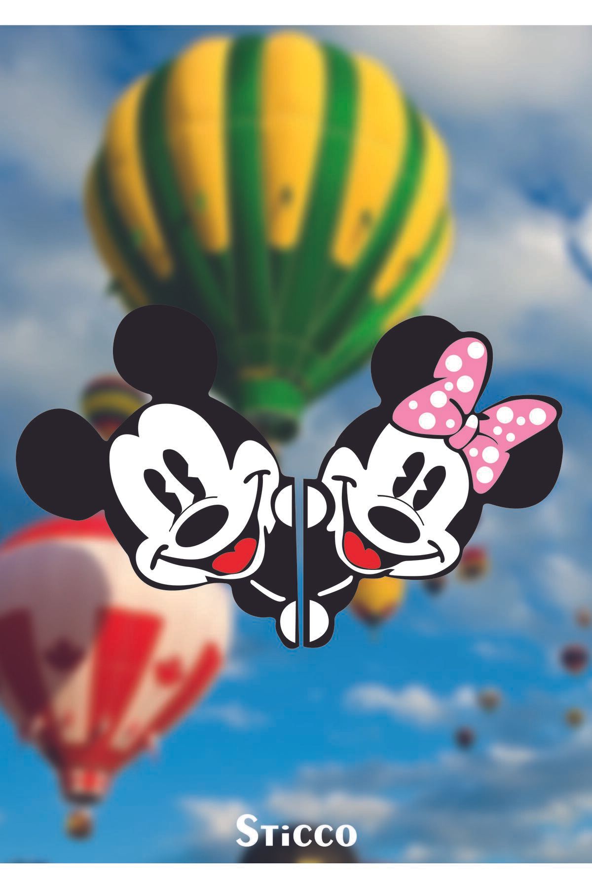Sticco Mickey Mouse Ve Minnie Mouse Sticker 15x15 Cm