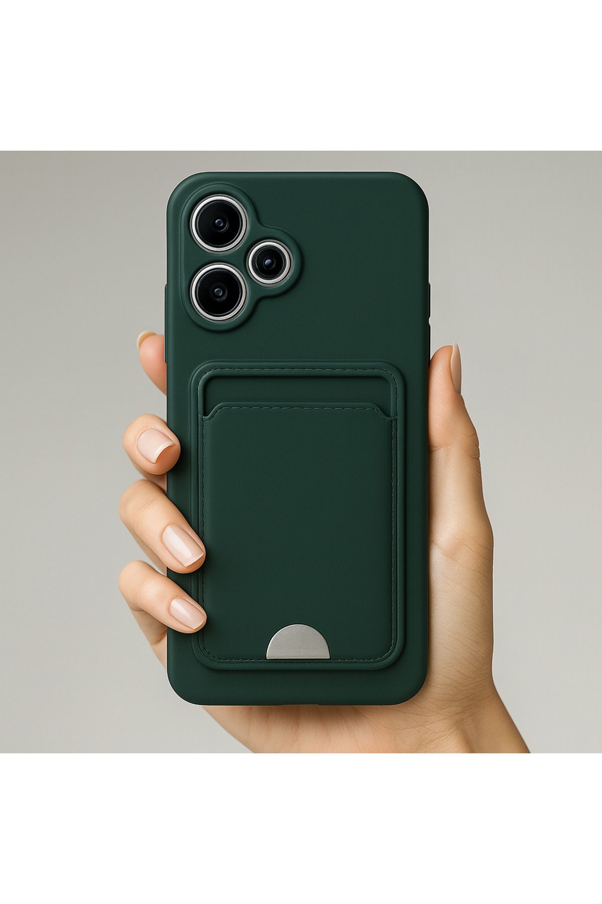 Rivor Xiaomi Redmi 13 Uyumlu Kılıf Kamera Korumalı Kartlıklı Cüzdanlı İçi Kadife Kartvizitli Silikon Kapak