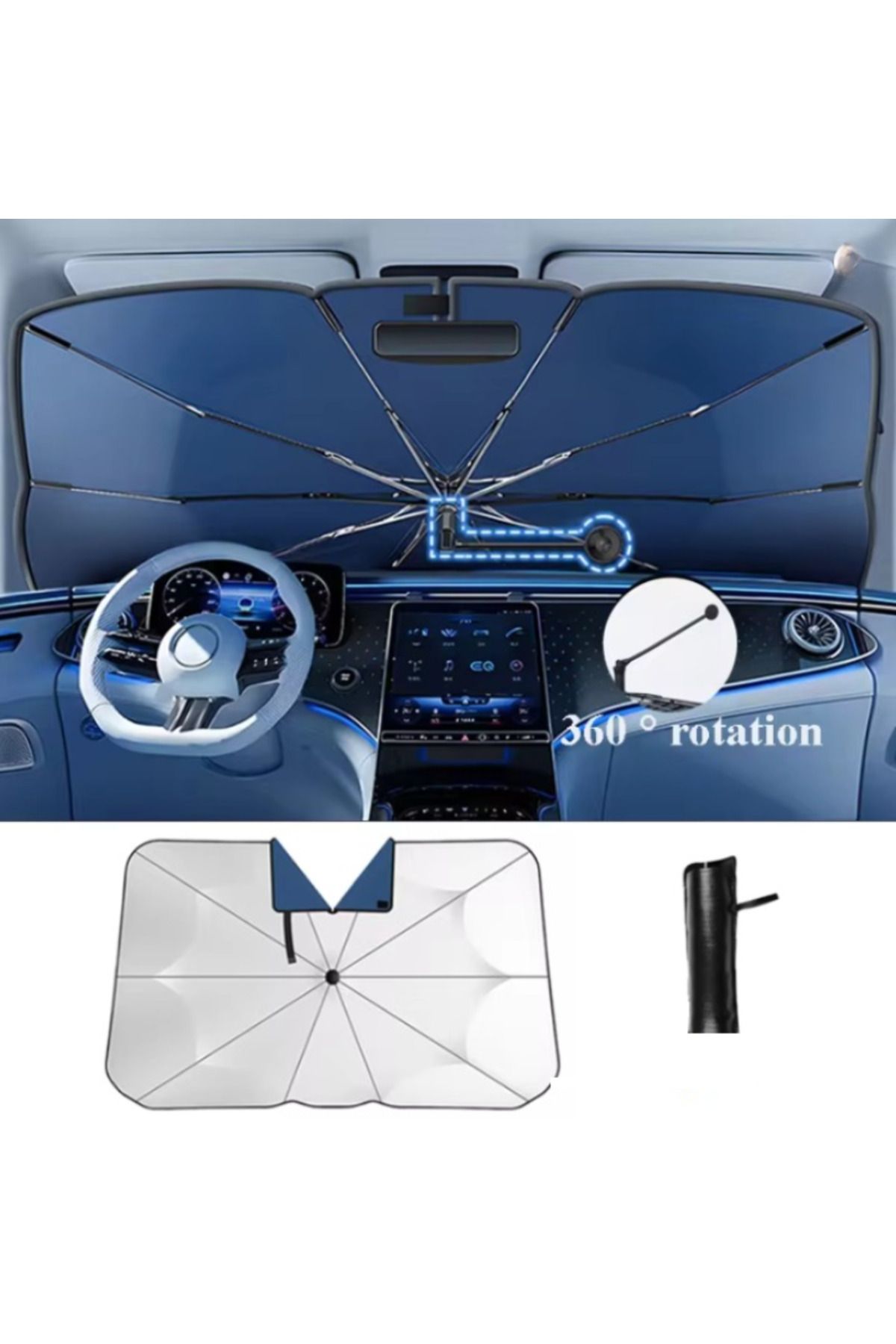 WEHHLER-Ford Puma 1.0L Ecoboost Mhev Titanium Manual 2024 Windshield Sunshade-Torpedo Guard with Folding Handle 1