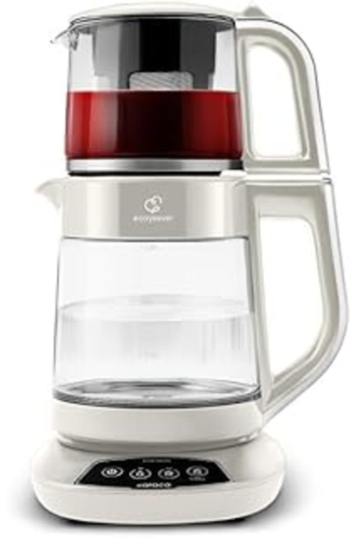 Mu Art Ahşap Karaca Çaysever 3 In 1 Konuşan Cam Çay Makinesi Su Isıtıcı Ve Mama Suyu Hazırlama 1700W Starlight
