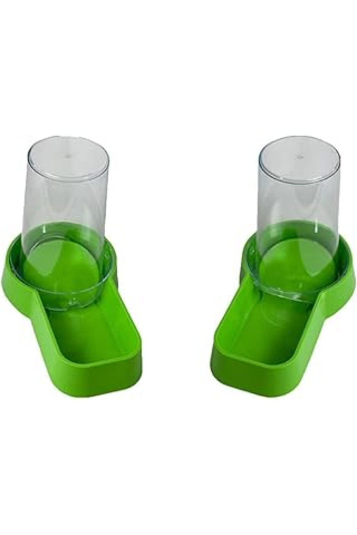 Mu Art Ahşap Miapet Hazneli Plastik Kedi-Köpek Mama Ve Su Kabı 1,5 Lt Kare Yeşil 2 Adet