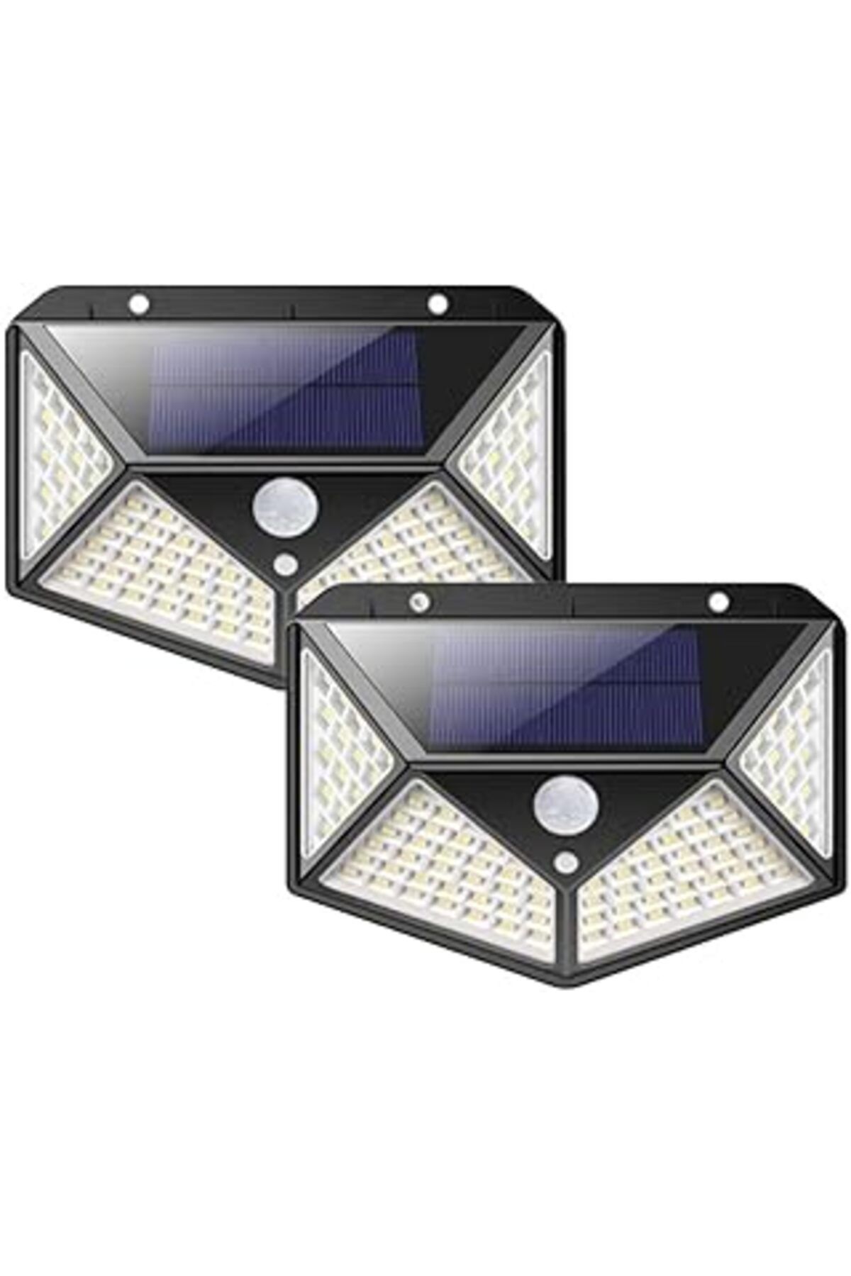 Mu Art Ahşap Fenteer Solar Lamba 100 Led Pir Hareket Sensörlü Dış Duvar Lambası Ip65 Bahçe Teras - 2 Adet