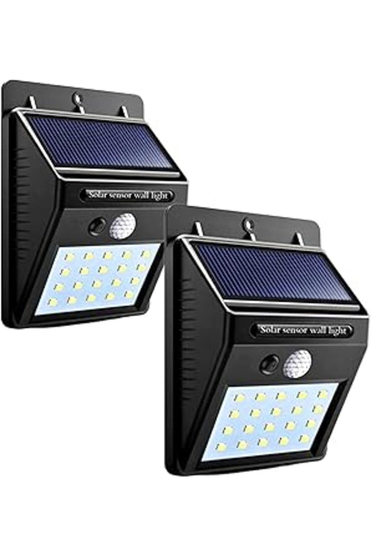 Mu Art Ahşap 2 Adet Dış Mekan Için Güneş Enerjili Lamba, 20 Beyaz Led Solar Lamba, Dış Mekan, Hareket Sensörlü G