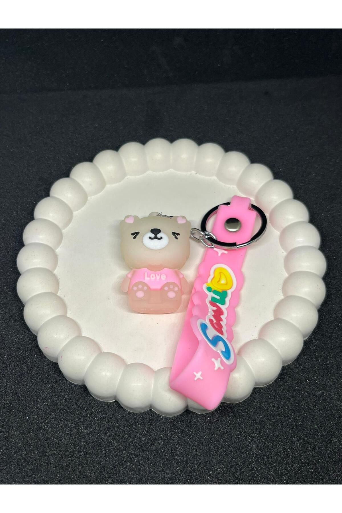 YASİNHOME PEMBE AYICIKLI MASKOT ANAHTARLIK