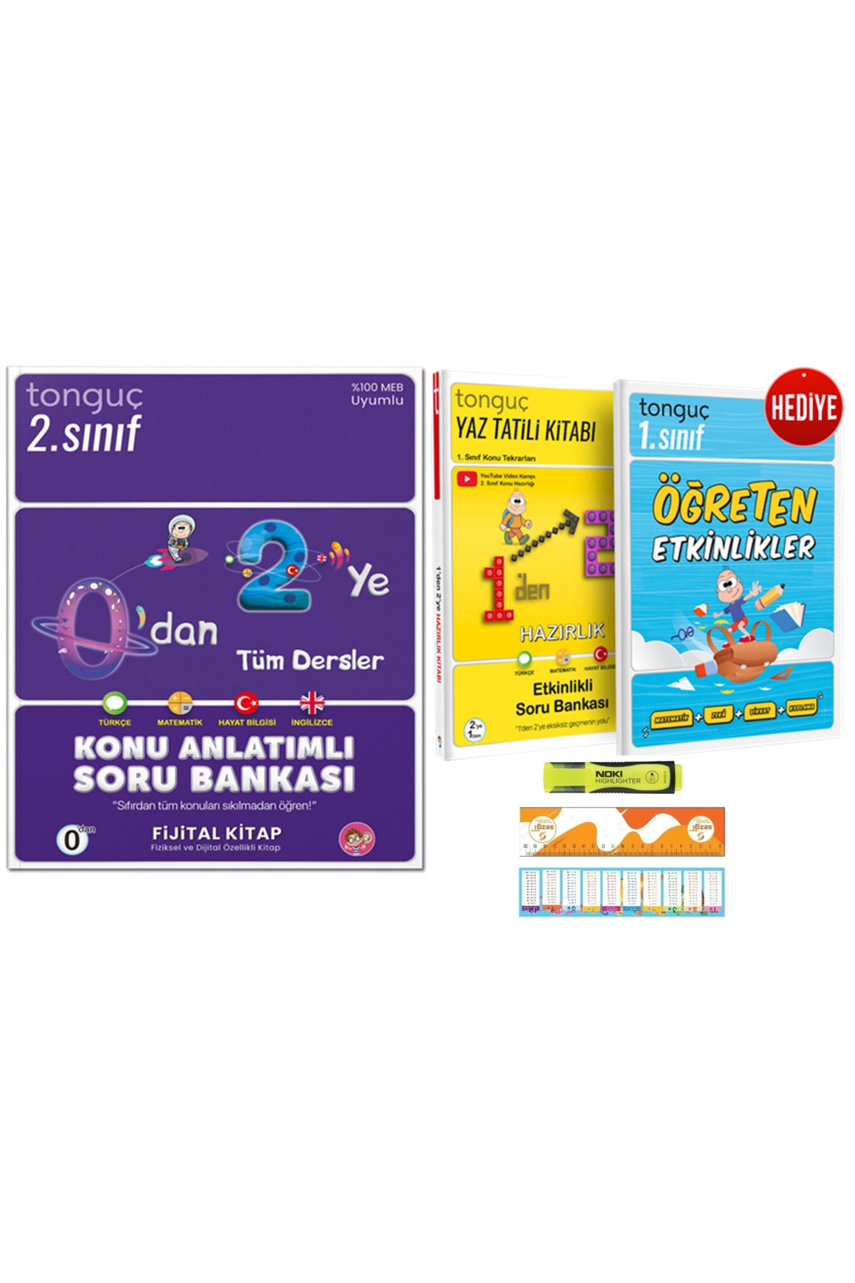 Tonguç Yayınları 1'den 2'ye Hazırlık Kitabı ve 0'dan 2'ye Konu Anlatımlı Tüm Dersler Soru Bankası Seti