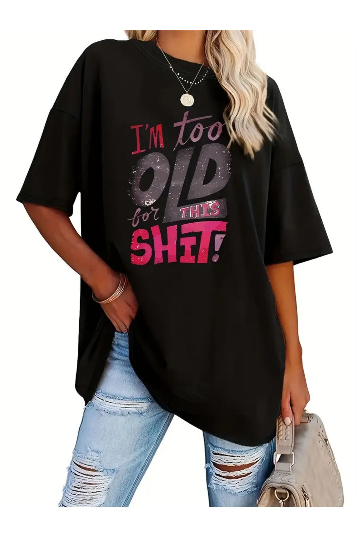 FUFLUNS OLD SHİT BASKILI OVERSİZE TİŞÖRT