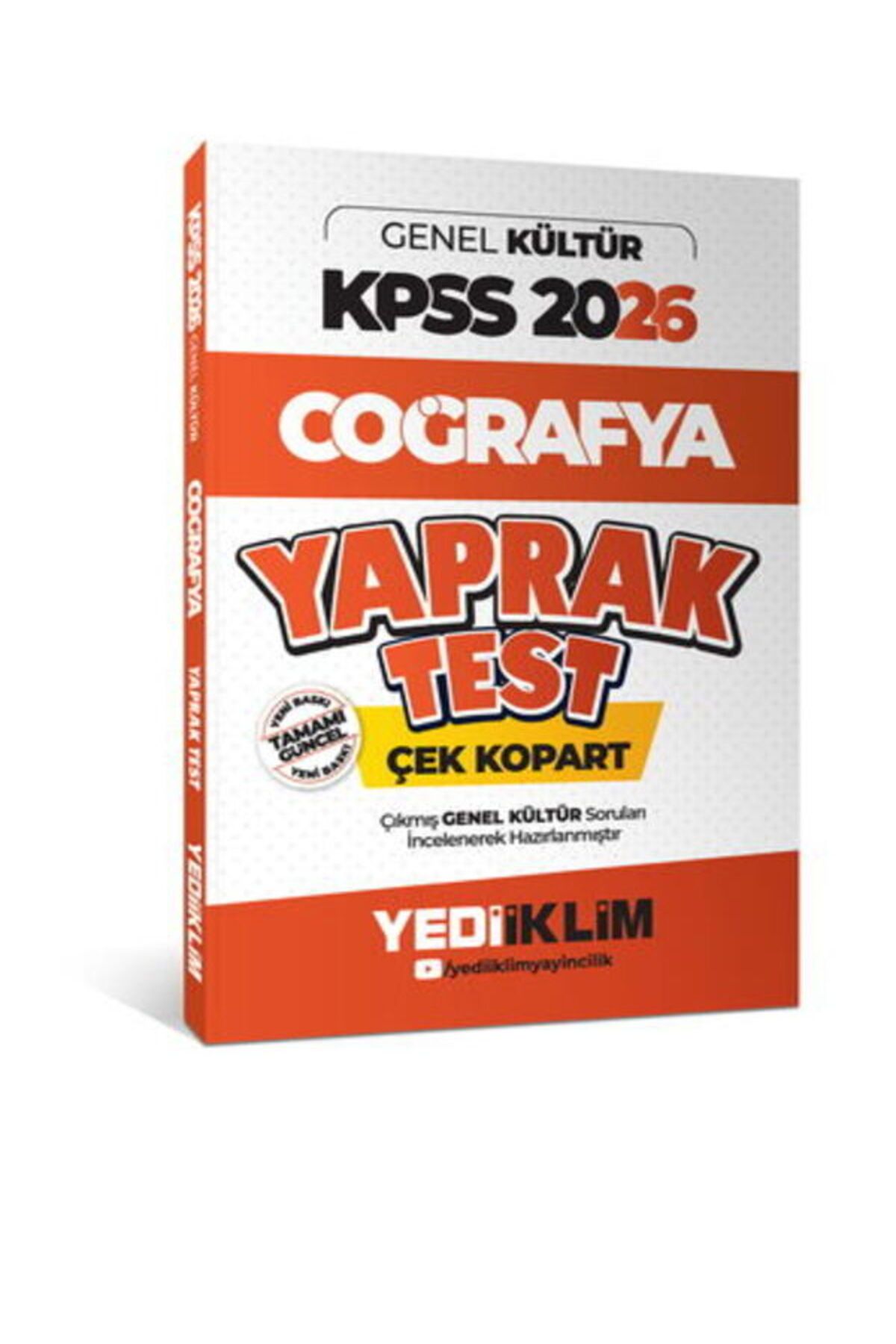 Yediiklim Yayınları Yediiklim Yayınları 2026 Basım KPSS-AGS Genel Kültür Coğrafya Çek Kopart Yaprak Test