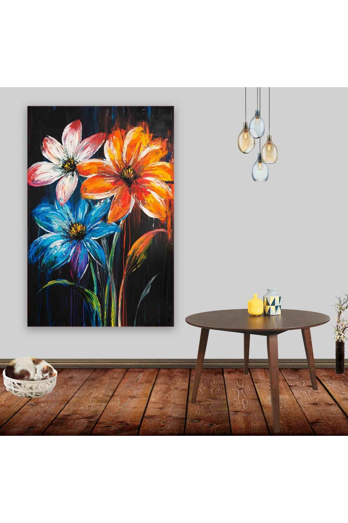 Ritmo Canvas Üç Çiçek Kanvas Tablo