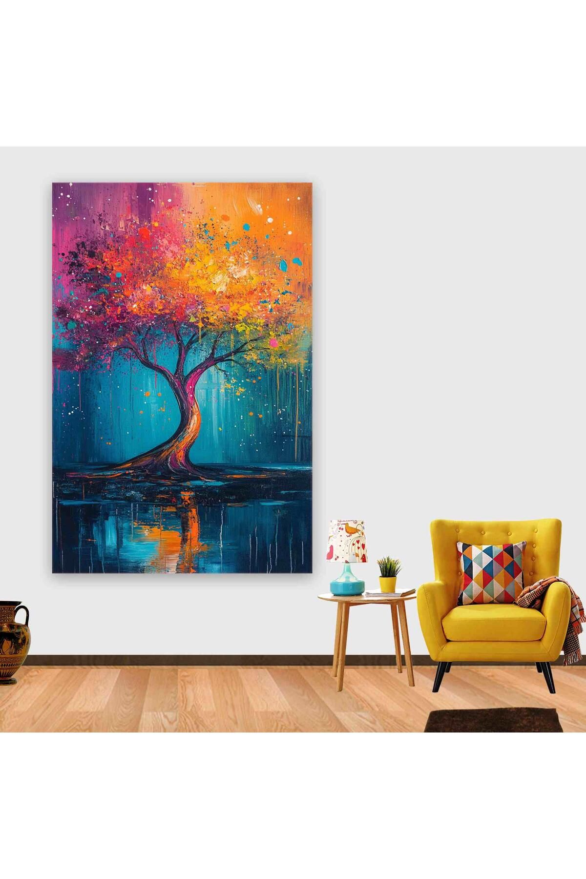 Ritmo Canvas Yağlı Boya Ağaç Kanvas Tablo