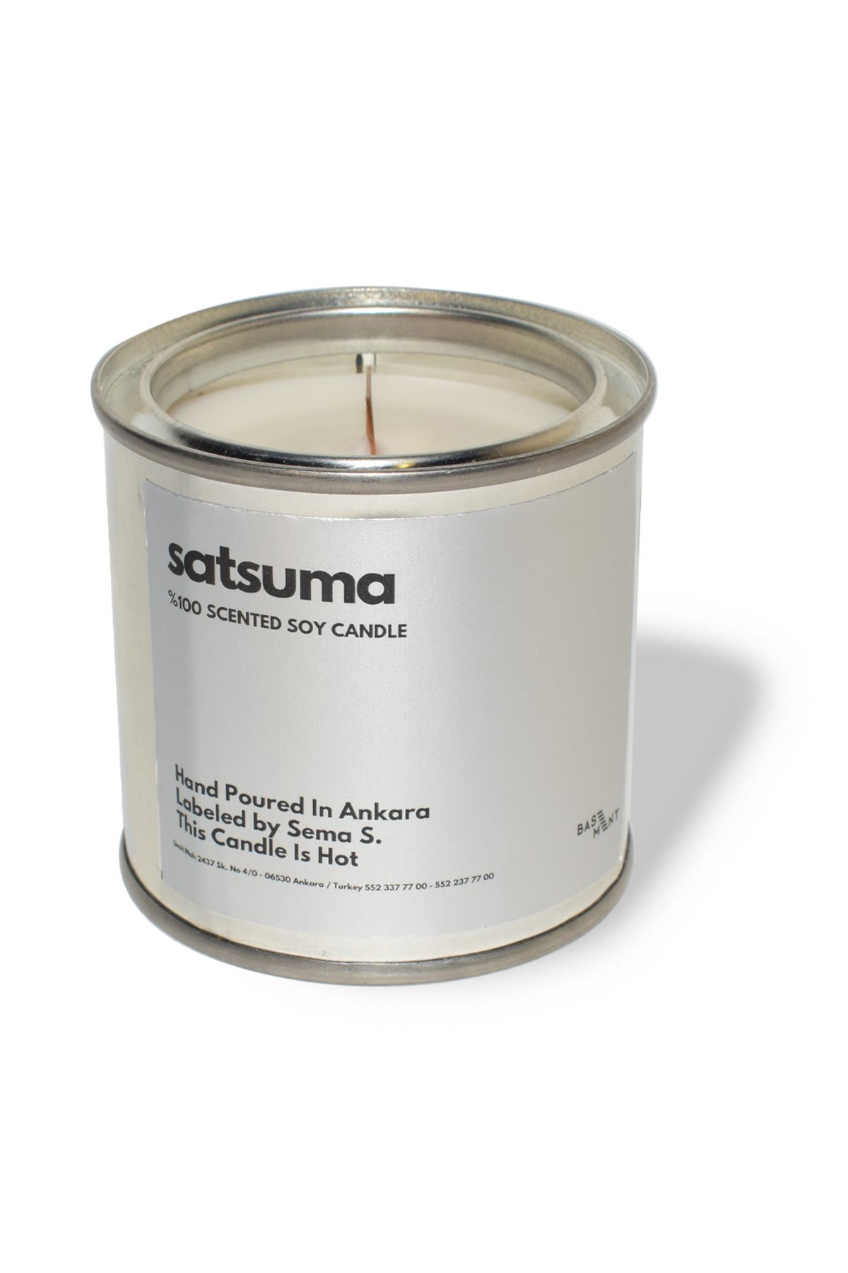 Basement Atellier Metal Kapta Esanslarla Zenginleşen Dekoratif Soya Mum : 280 gr : Satsuma