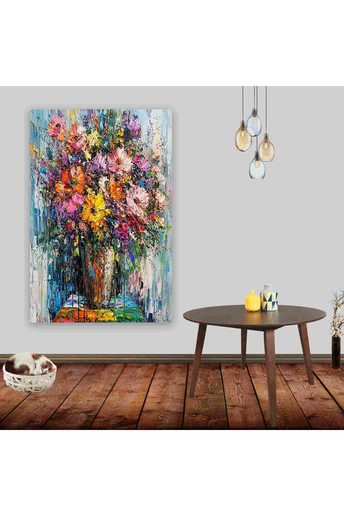 Ritmo Canvas Vazodaki Renkli Çiçekler Kanvas Tablo