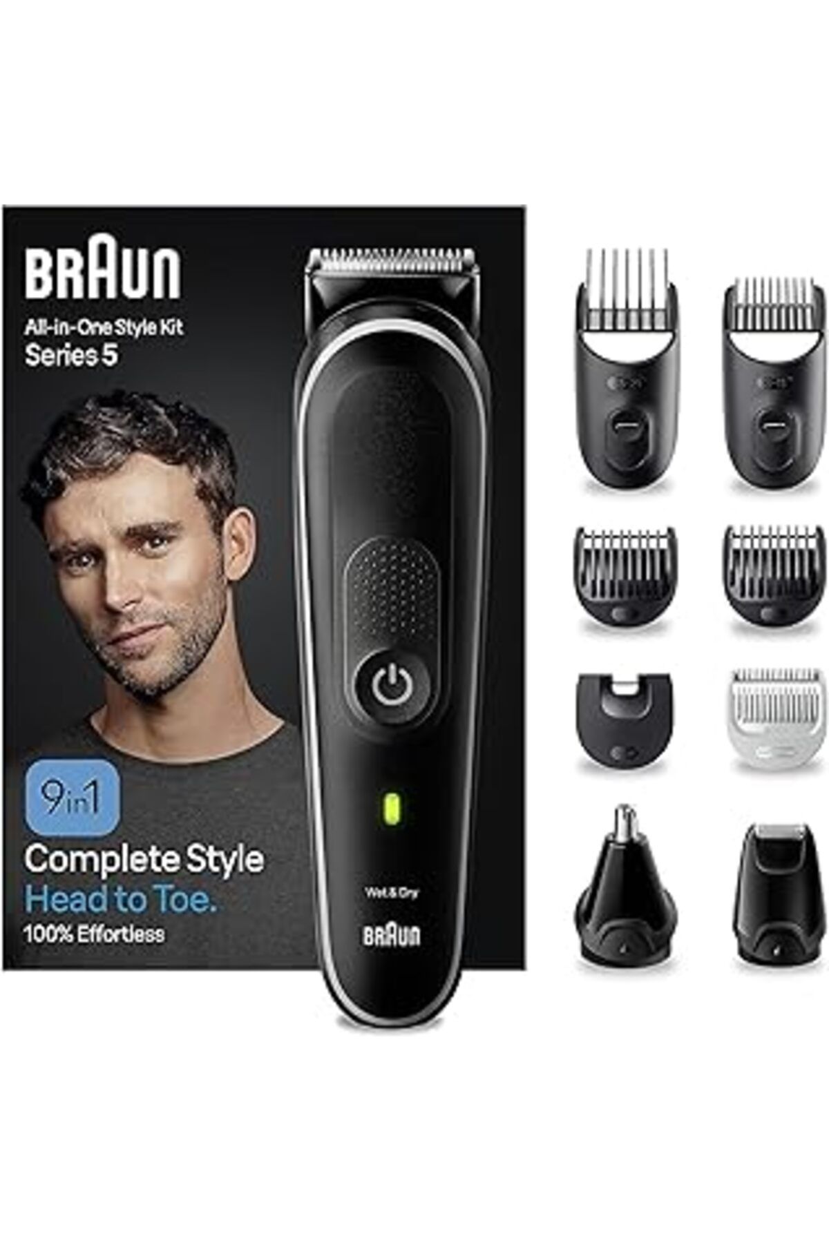 Mu Art Ahşap Braun Series 5 Mgk5420 Hepsi Bir Arada Şekillendirme Seti, 9’U 1 Arada Erkek Bakım Kiti