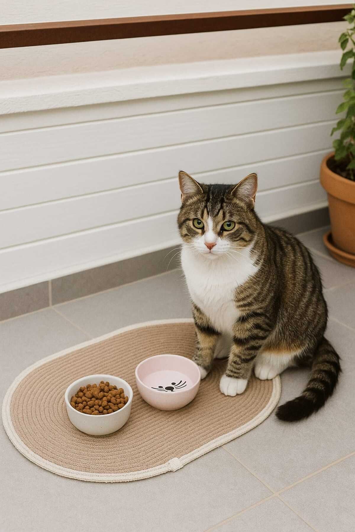 ÖRGÜM Kedi Mama Paspası 50x30 cm