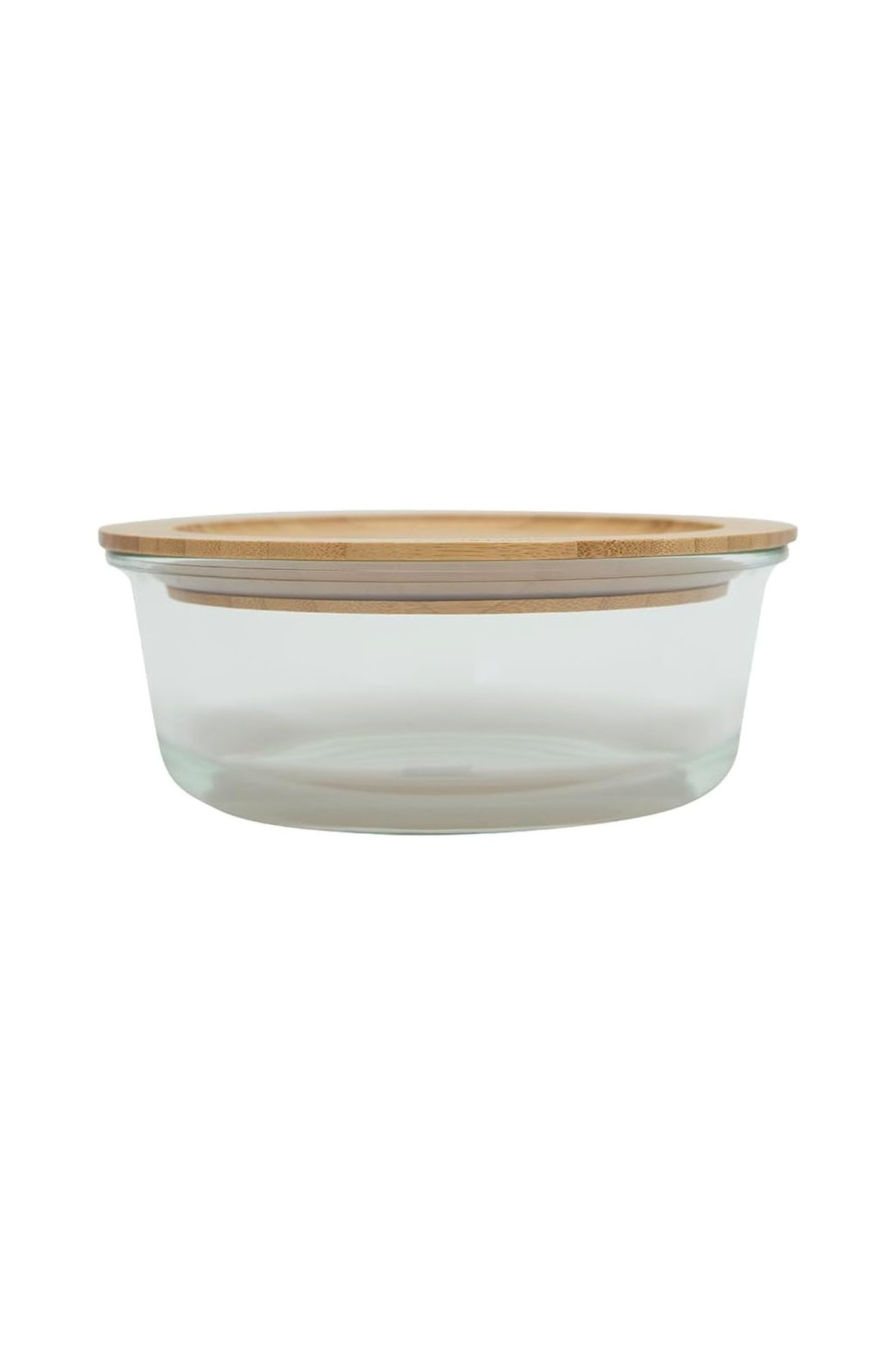 Porland-Round Storage Container 1300Cc Single Bamboo Lid 1