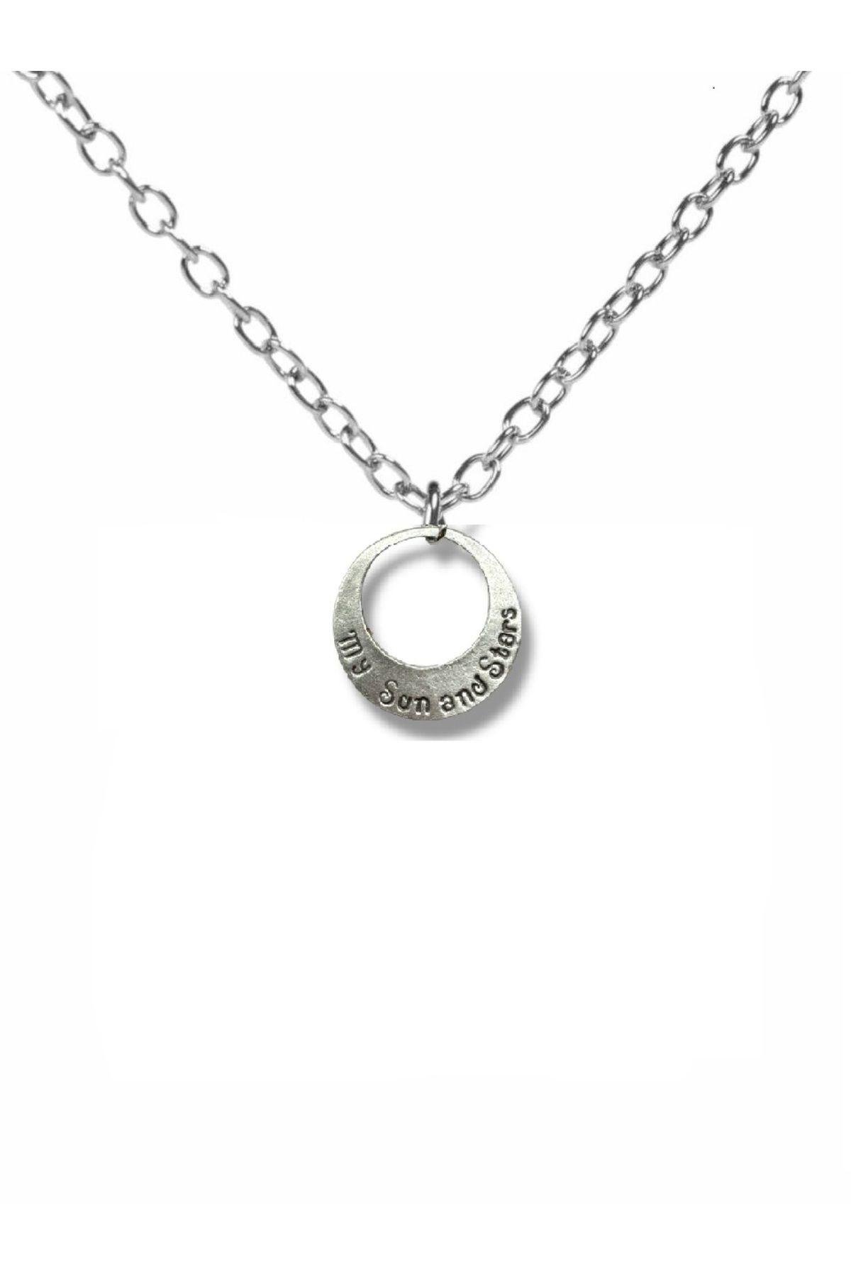 Herşey Nota "Moon of My Life" Yazılı Kolye 60 cm Zincirli | Game of Thrones Temalı Romantik Unisex Takı