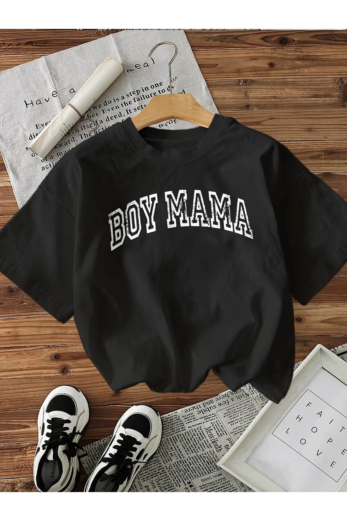 LEIVOR Boy Mama Baskılı Kadın Pamuk T-shirt