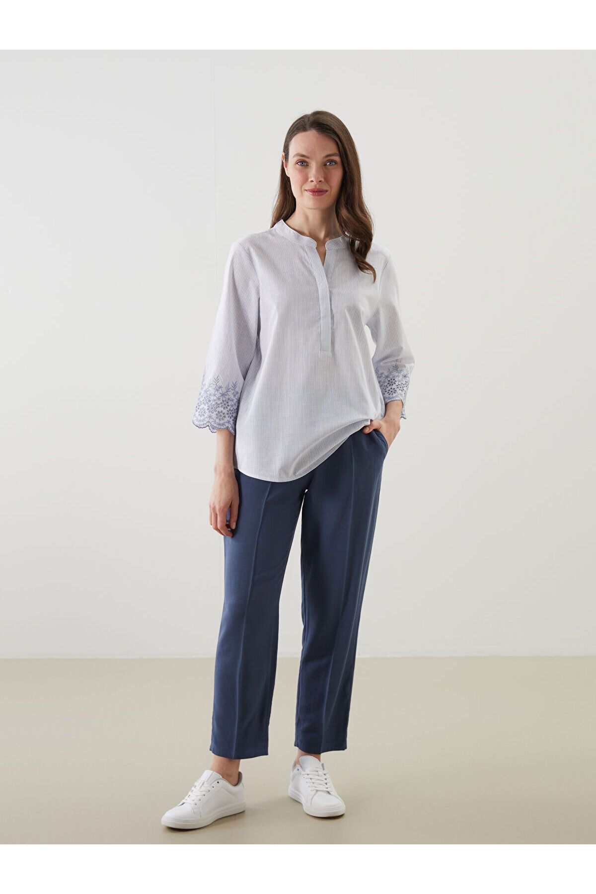 LC Waikiki-Pantaloni de damă în amestec de in cu talie elastică 3