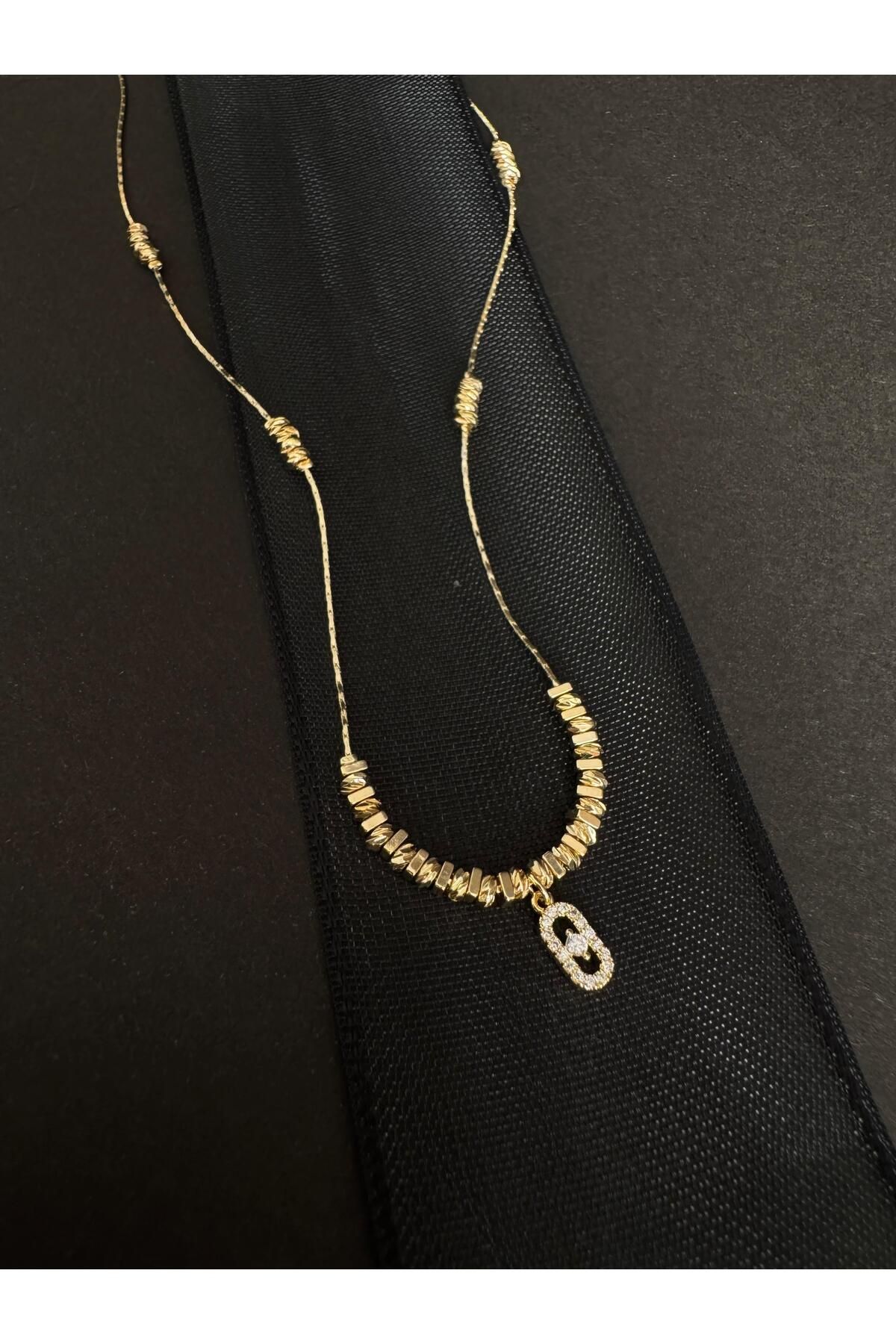 Tasarım Altın Kaplama Gold Çıtır Kolye