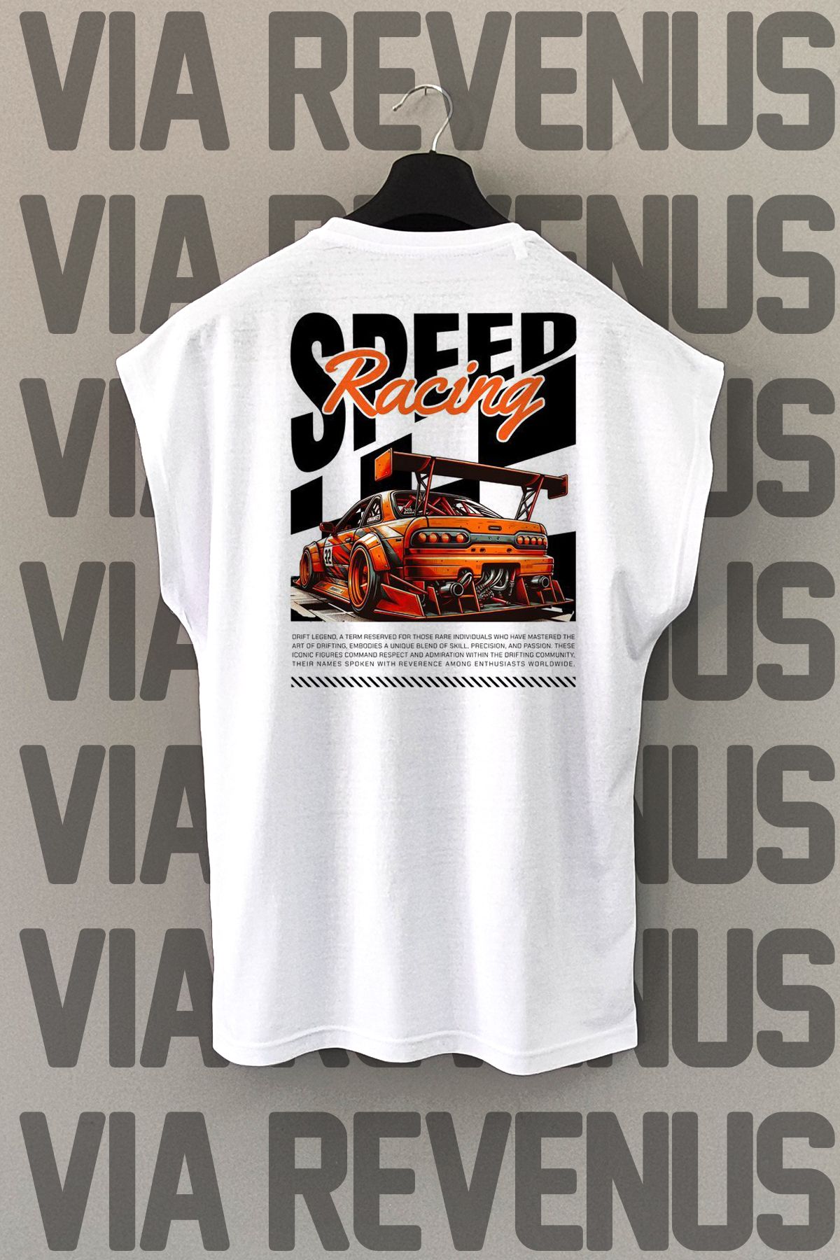 Vordevia Speed Racing Sırt Baskılı Sıfır Kollu Bisiklet Yaka Spor Tshirt