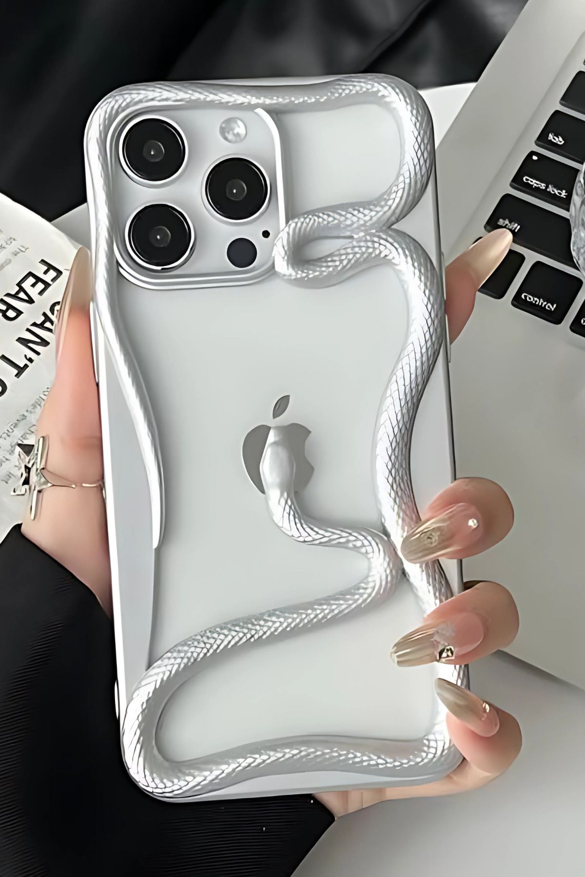 shop Iphone 13/14 Uyumlu Sokak Modasıyla Buluşan Yılan Modelli Telefon Kılıfı