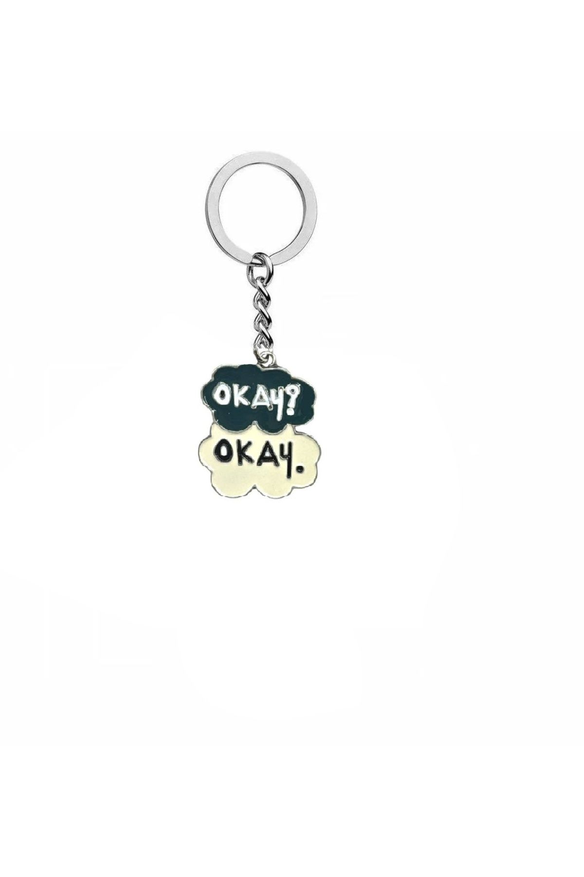 Herşey Nota "Okay Okay" Yazılı Anahtarlık | Film ve Kitap Temalı Romantik Unisex Aksesuar