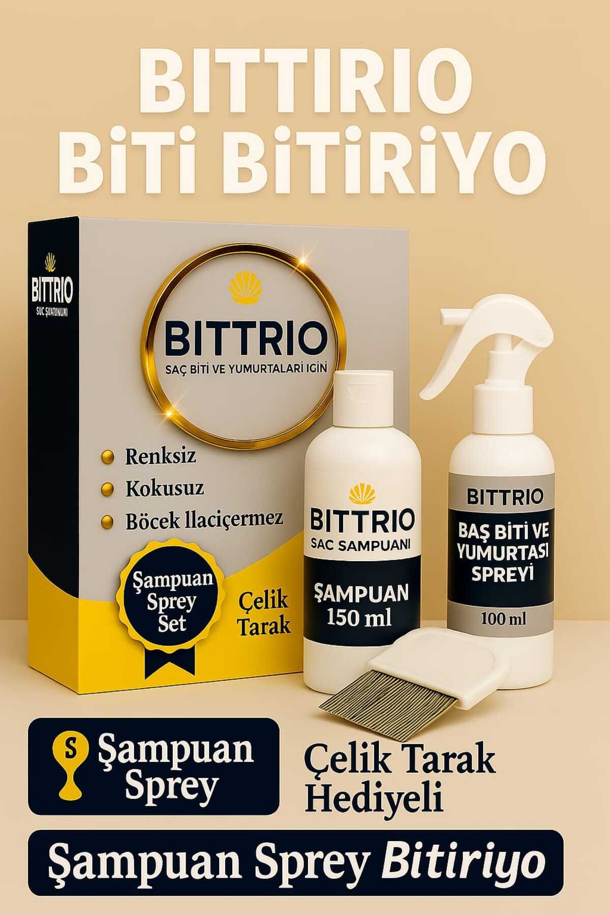 DERMASTUDİO Bittirio Bit Şampuanı + Saç Spreyi + Metal Tarak