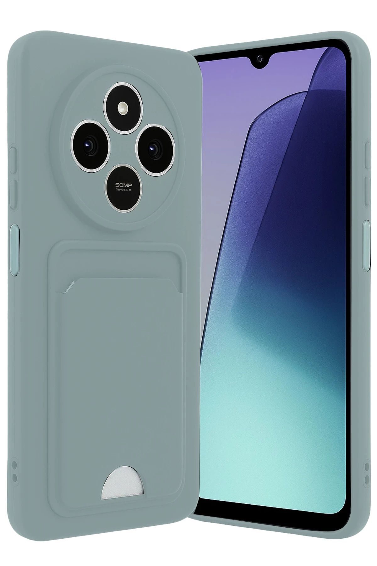 Rivor Xiaomi Redmi 14C & Poco C75 Kılıf Kamera Korumalı Kartlıklı Cüzdanlı Kartvizitli Silikon Kapak