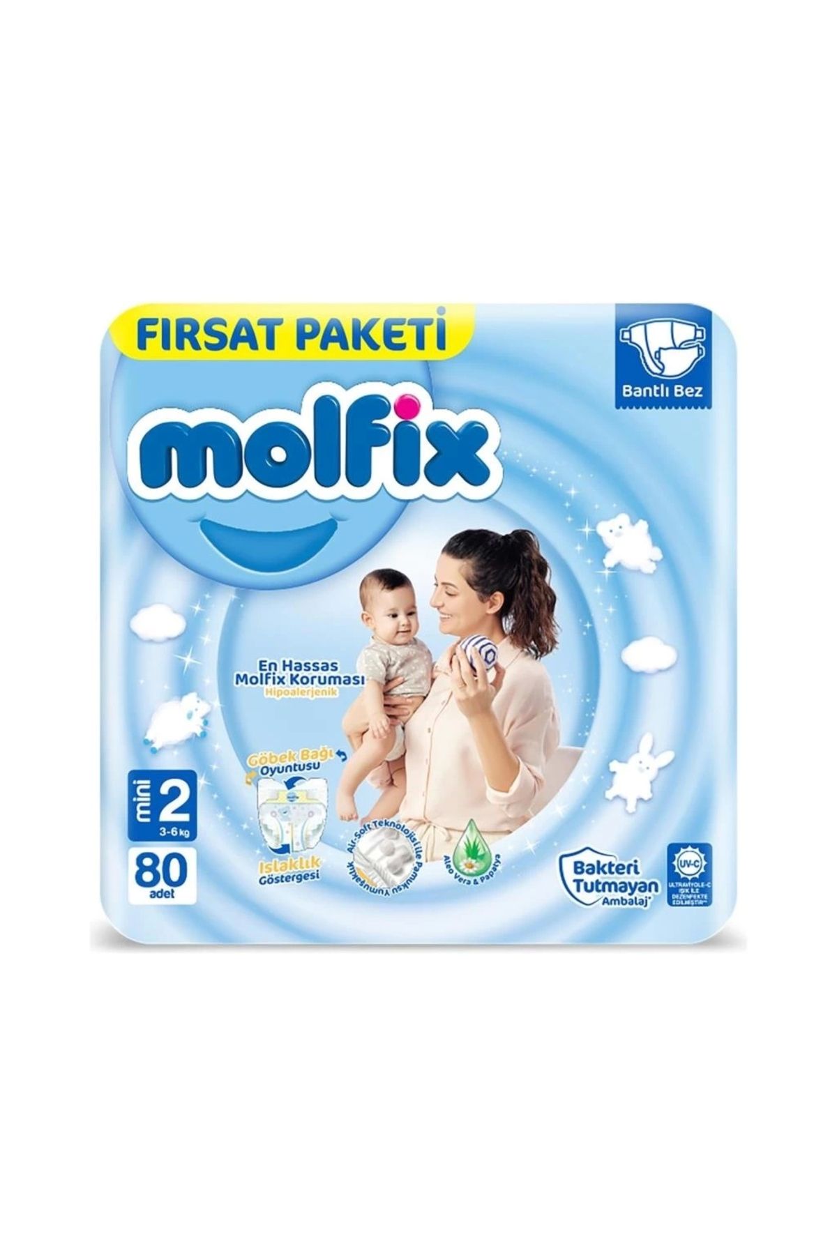 artisania Molfix Bebek Bezi Fırsat Paketi 2 Beden 3-6 Kg 80 Adet